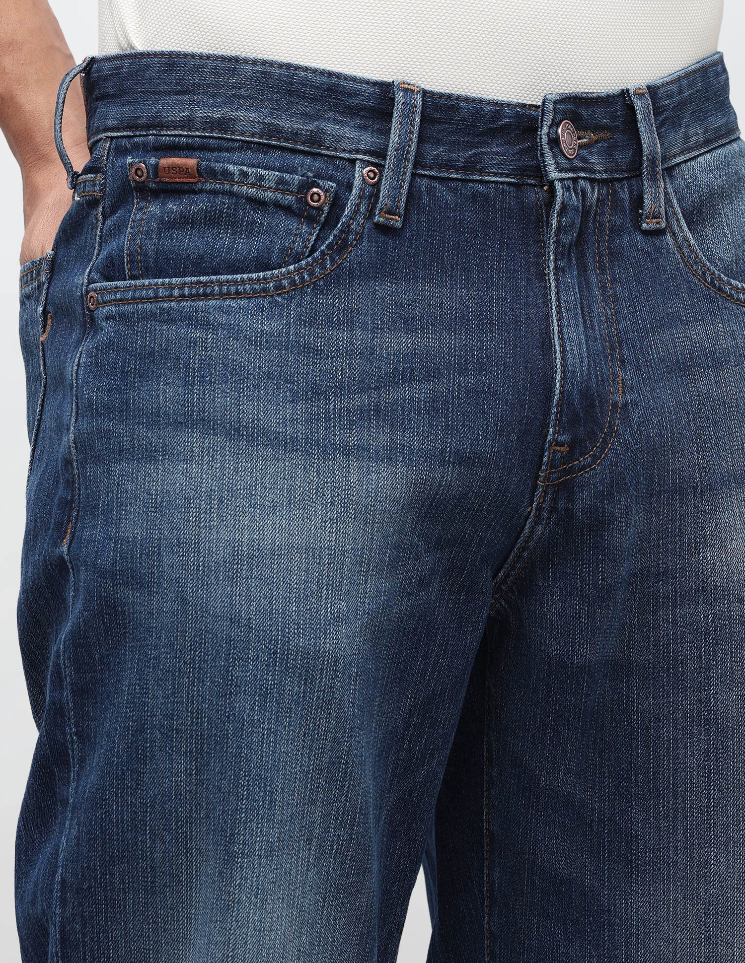 Shawn Relaxed Fit Blue Jeans Tinted Blue - U.S. Polo Assn. India | Large