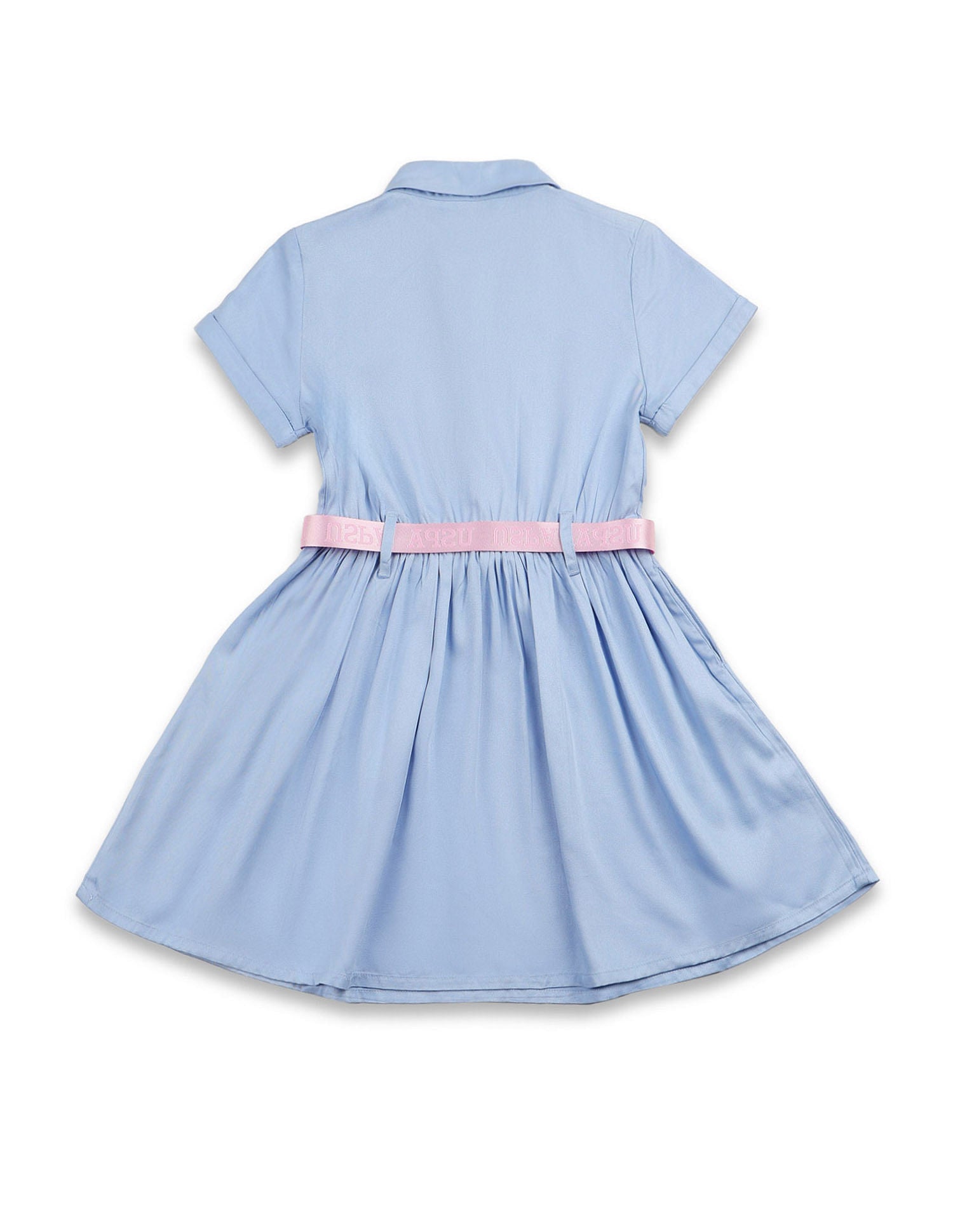 Girls Solid Shirt Dress Light Blue - U.S. POLO ASSN. | Large