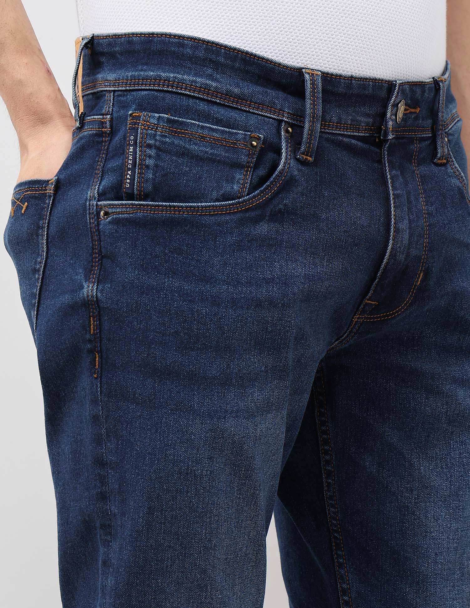 Brandon Slim Tapered Fit Blue Jeans Blue - U.S. POLO ASSN. | Large