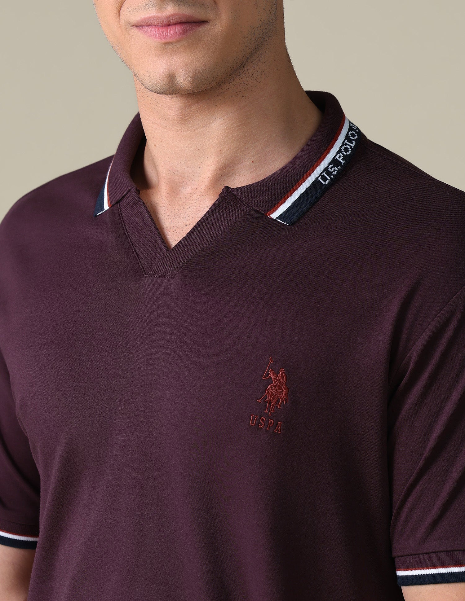 Regular Fit Solid Polo Shirt Purple - U.S. Polo Assn. India | Large