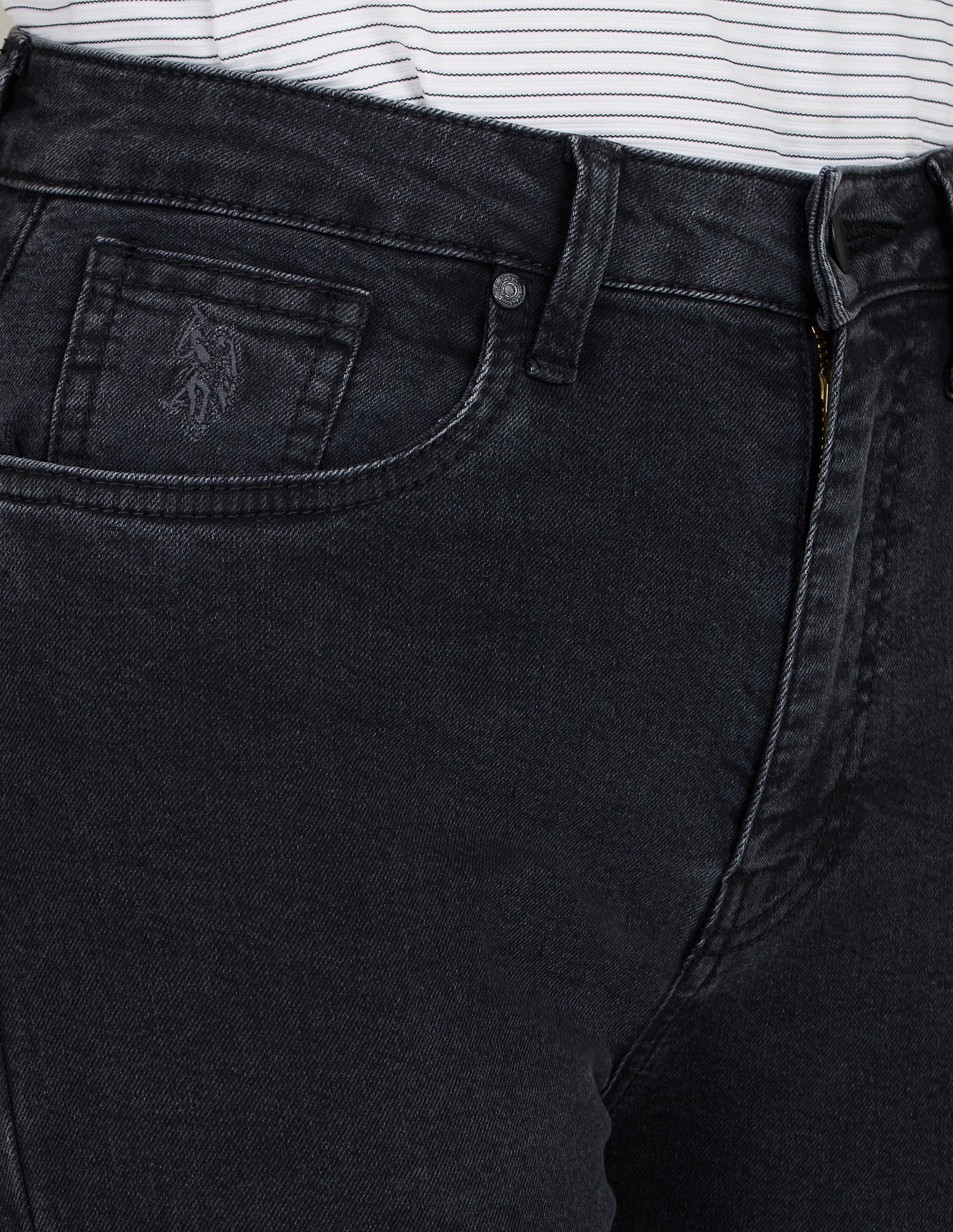 High Rise Mom Fit Jeans Black - U.S. POLO ASSN. | Large