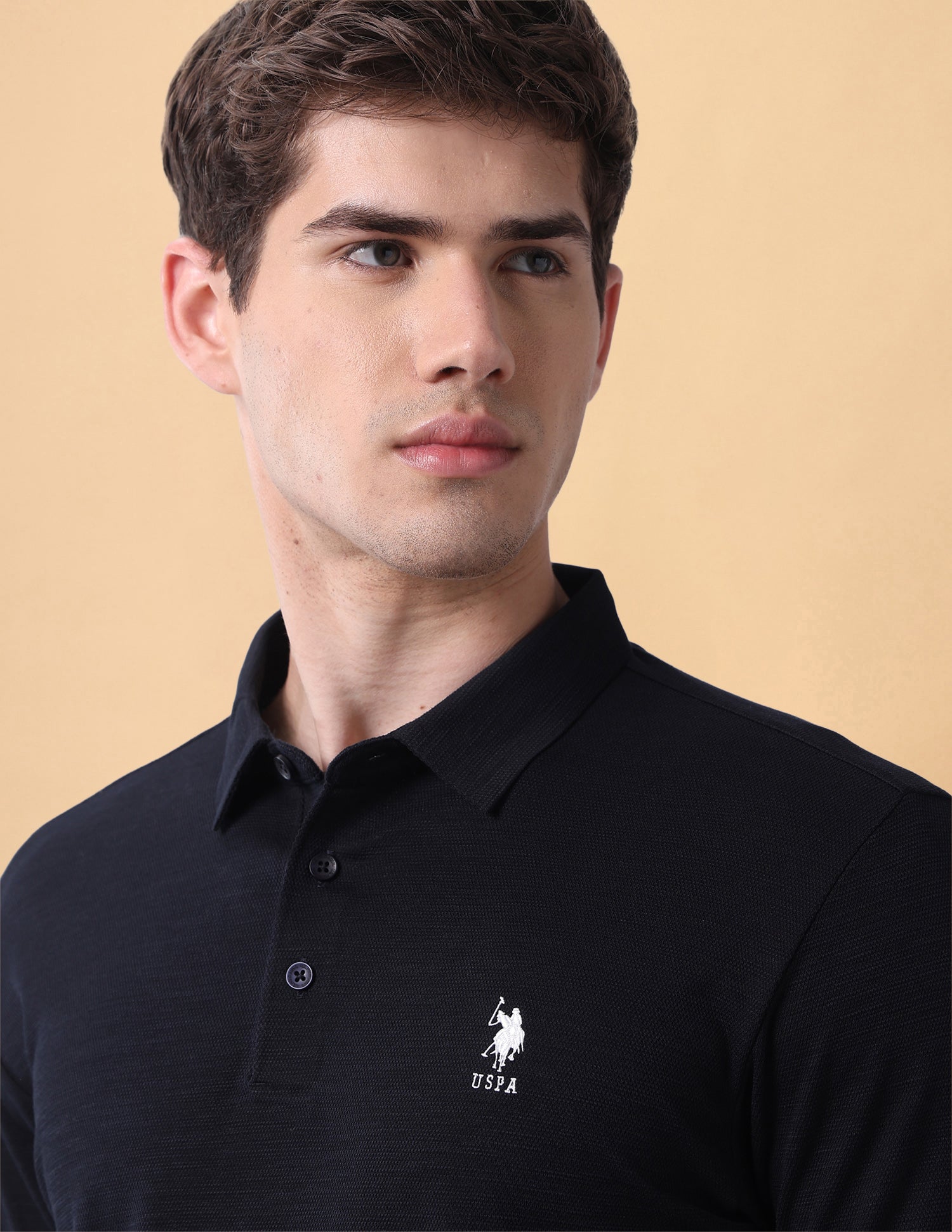 Pacho X Solid Slim Fit Polo Shirt Navy - U.S. Polo Assn. India | Large
