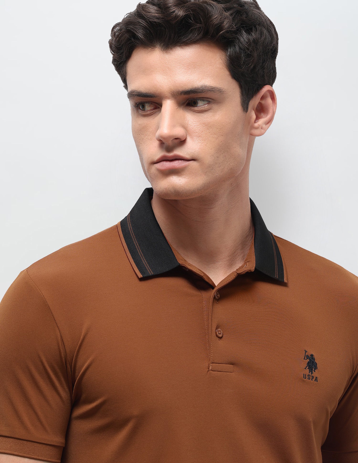 Solid Slim Fit Polo Shirt Rust - U.S. Polo Assn. India | Large