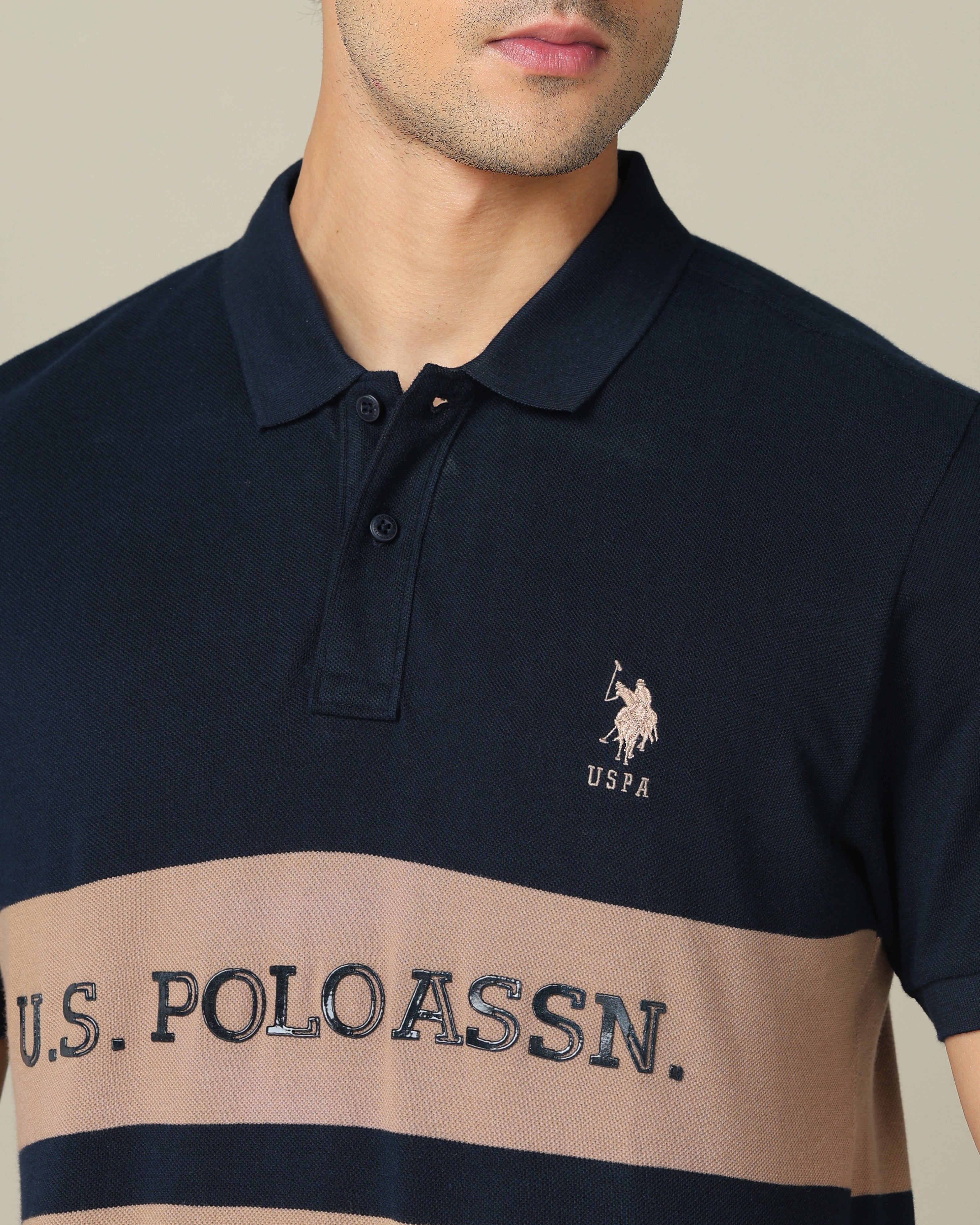 Colourblocked Regular Fit Polo Shirt Navy - U.S. POLO ASSN. | Large