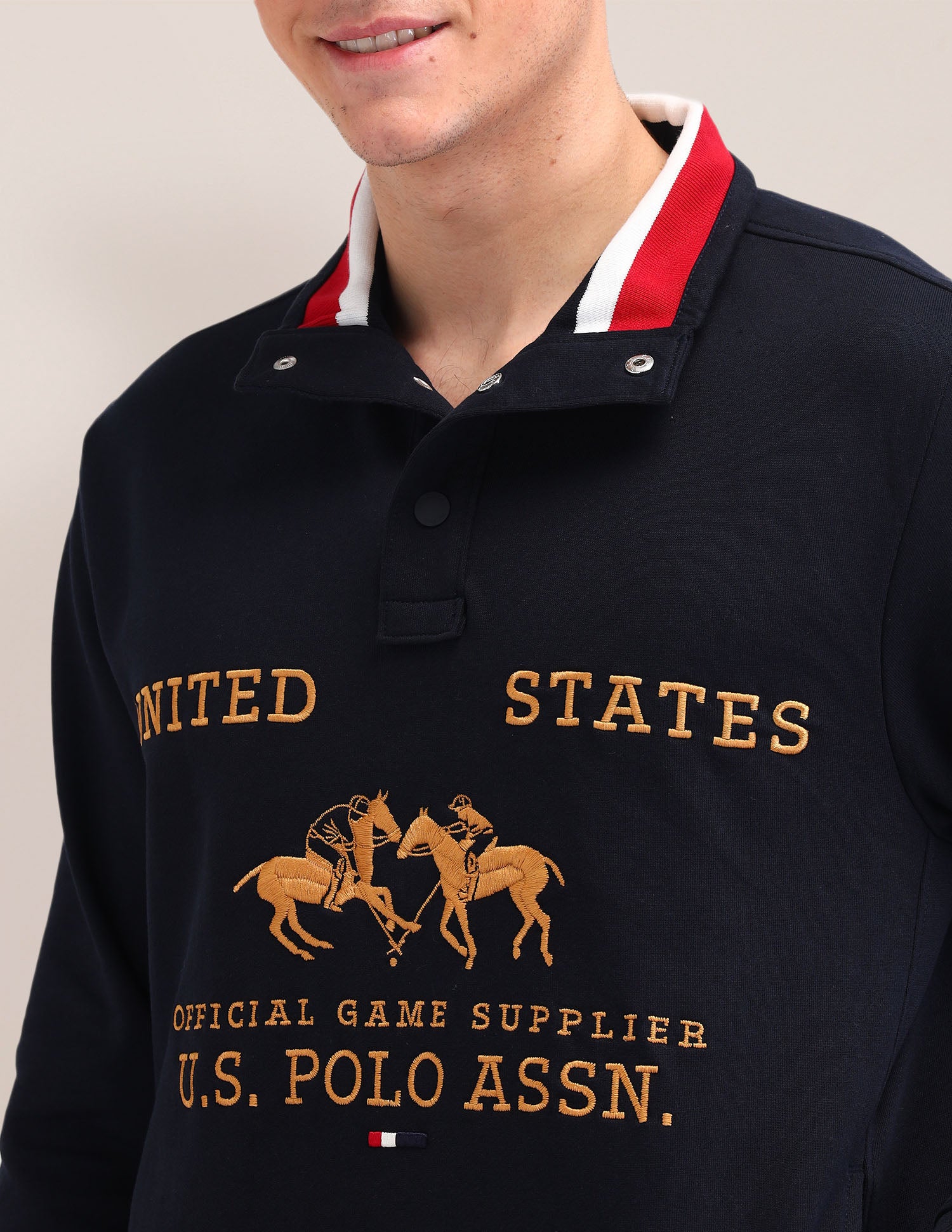 Brand Printed Sweatshirt Navy - U.S. POLO ASSN. | Large