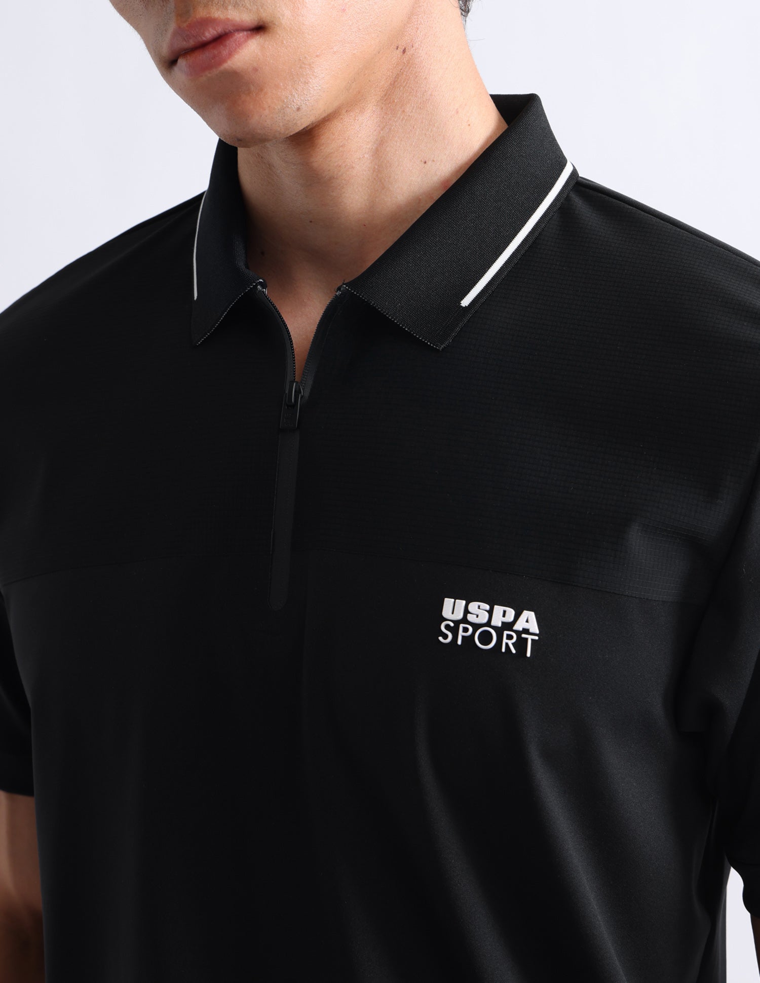 Solid Slim Fit Polo Shirt Black - U.S. Polo Assn. India | Large