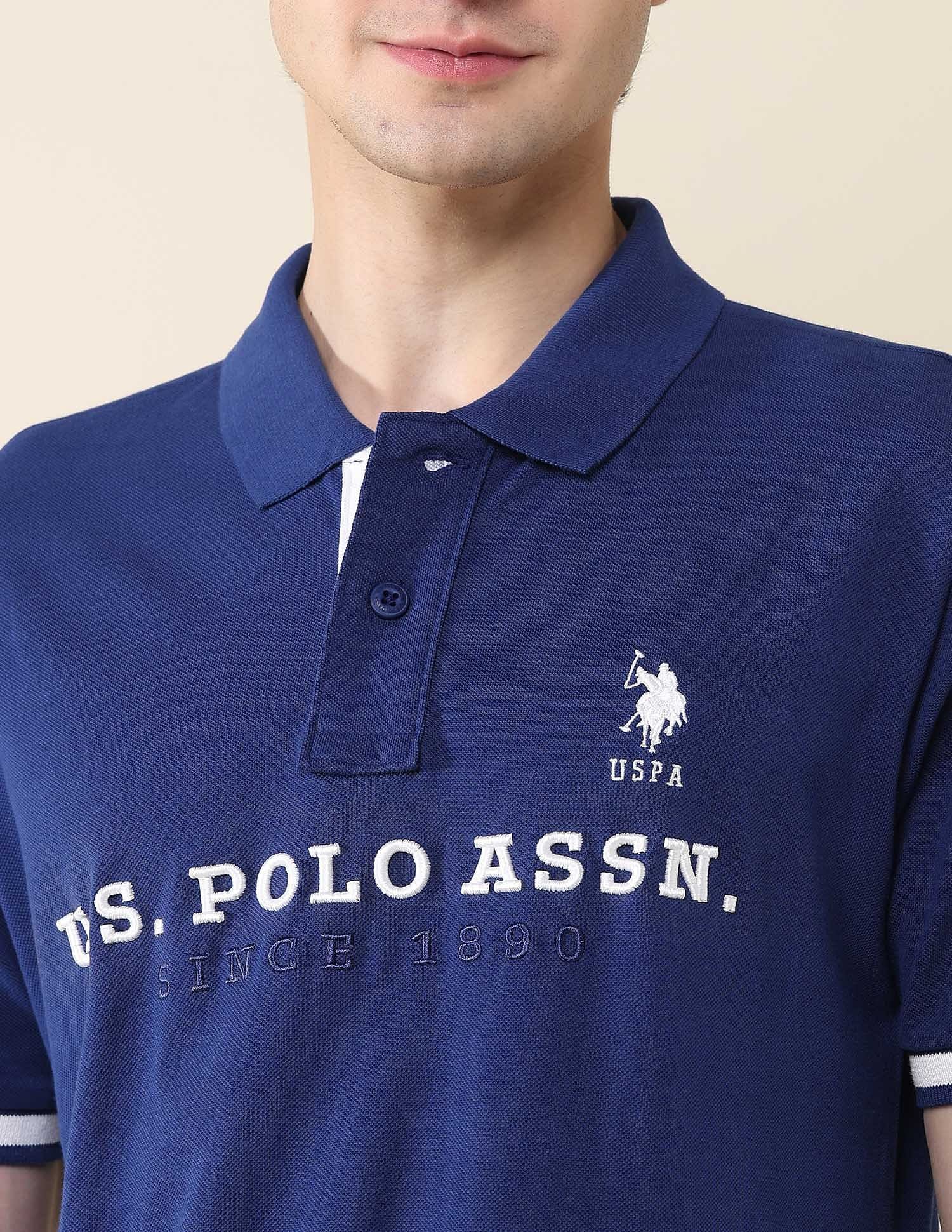 Slim Fit Brand Embroidered Polo Shirt Dark Blue - U.S. POLO ASSN. | Large