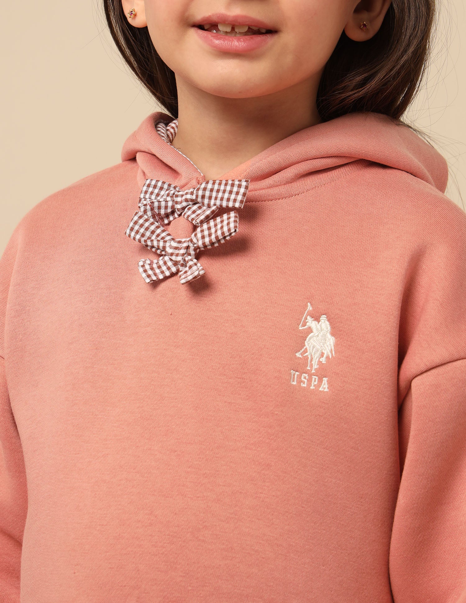 Girls Solid Comfort Fit Sweatshirt Rust - U.S. POLO ASSN. | Large