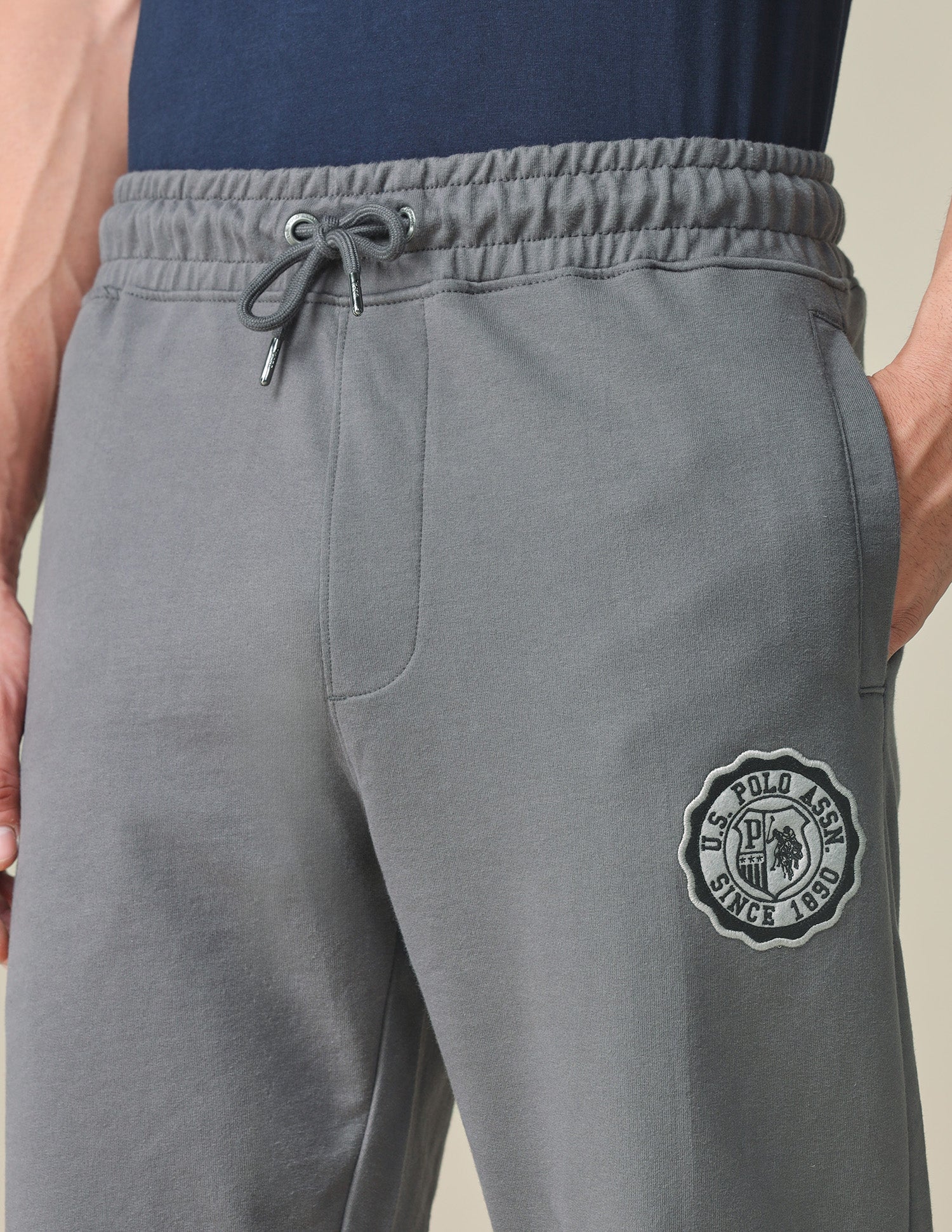 Mid Rise Solid Track Pants Grey - U.S. POLO ASSN. | Large