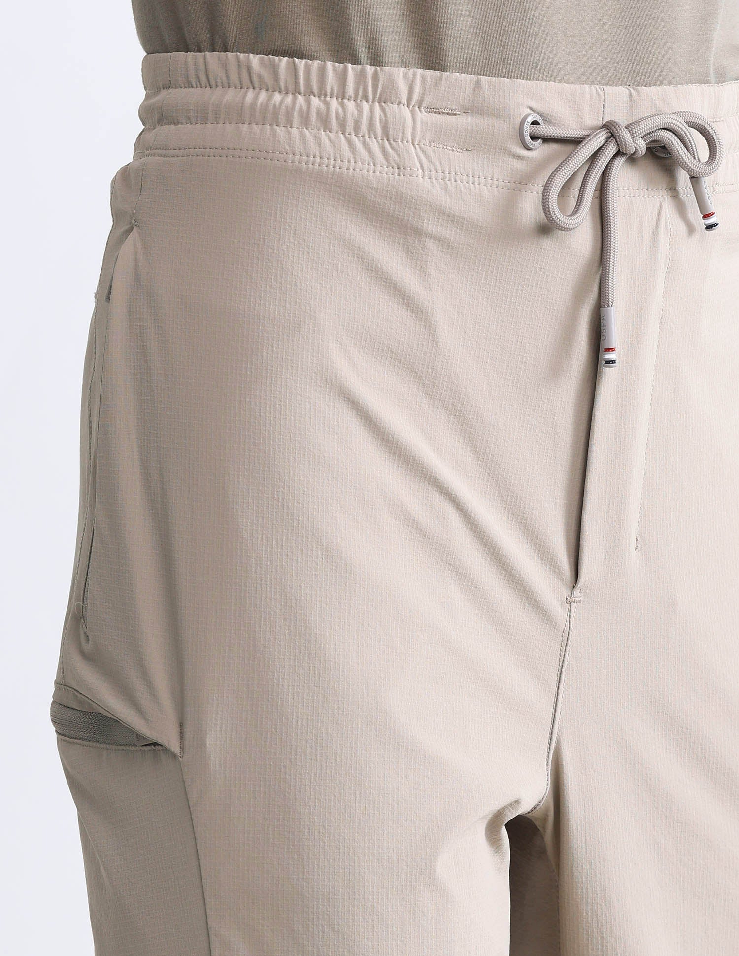 Solid Slim Fit Active Joggers Beige - U.S. Polo Assn. India | Large