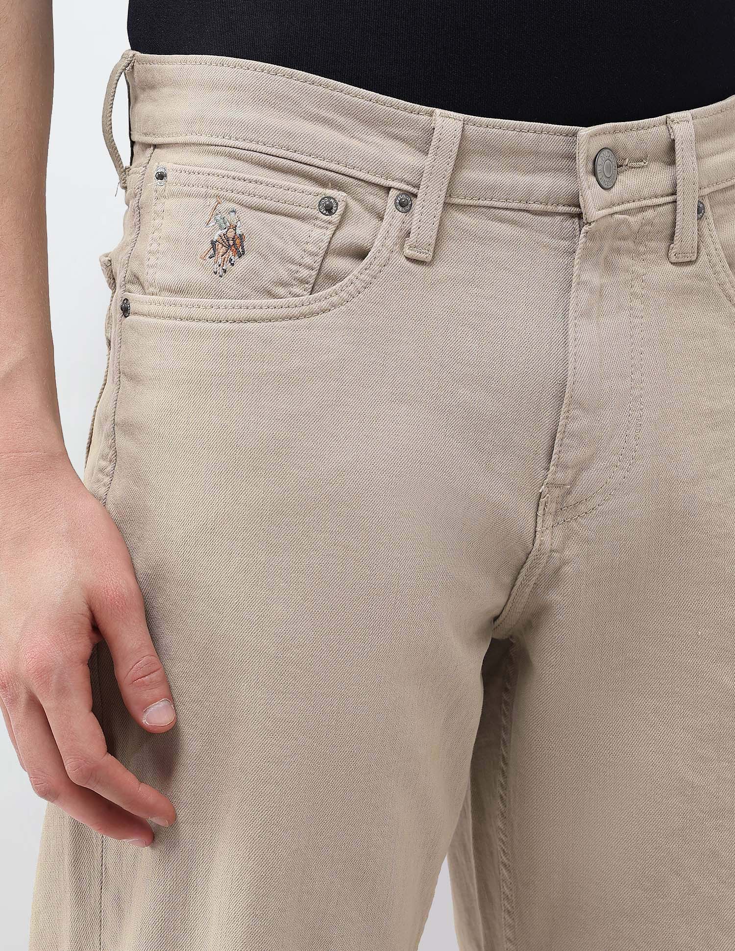 Shawn Relaxed Fit Brown Jeans Khaki - U.S. Polo Assn. India | Large