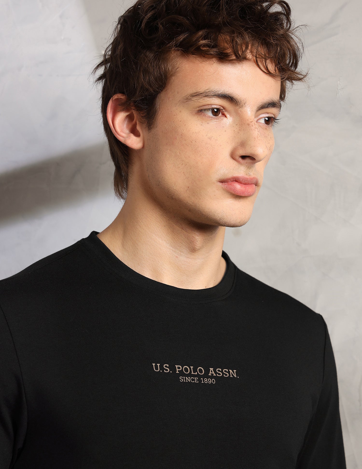 Brethable Full Sleeve PE006-PL Lounge T-Shirt - Pack Of 1 Black - U.S. Polo Assn. India | Large