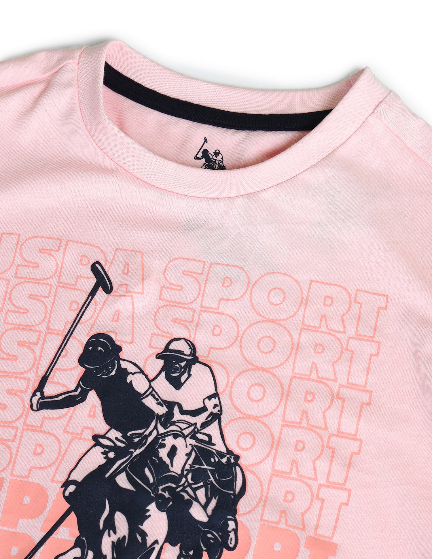Boys Brand Printed Regular Fit T-Shirt Light Pink - U.S. POLO ASSN. | Large