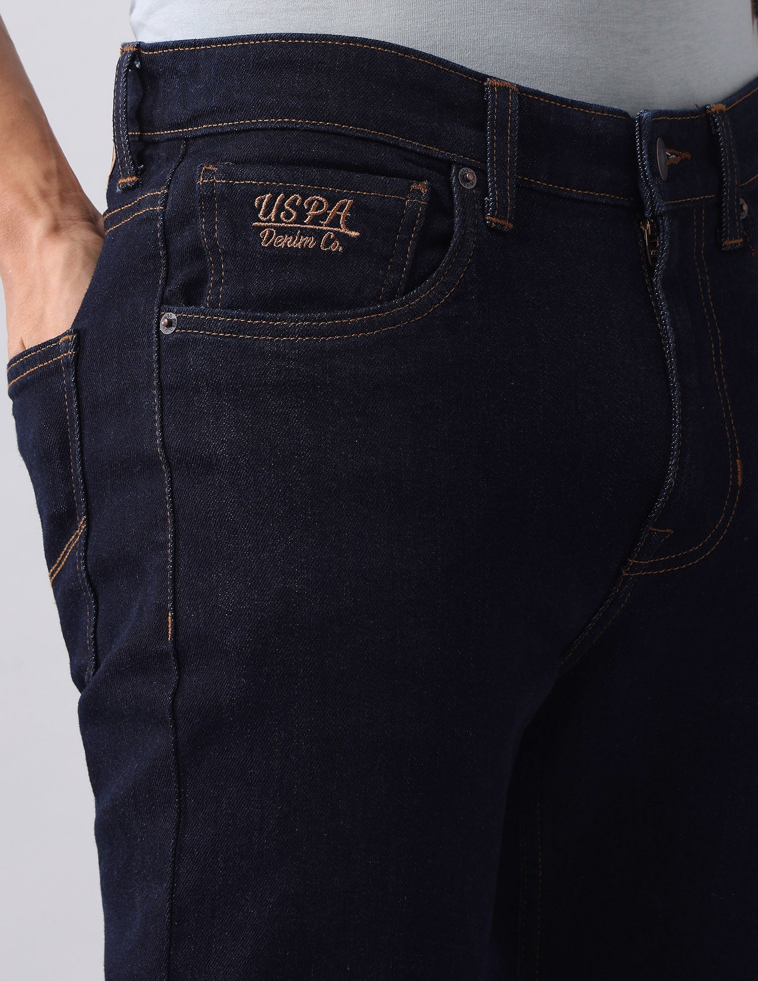 Cole Comfort Cropped Fit Blue Jeans Dark Blue - U.S. Polo Assn. India | Large