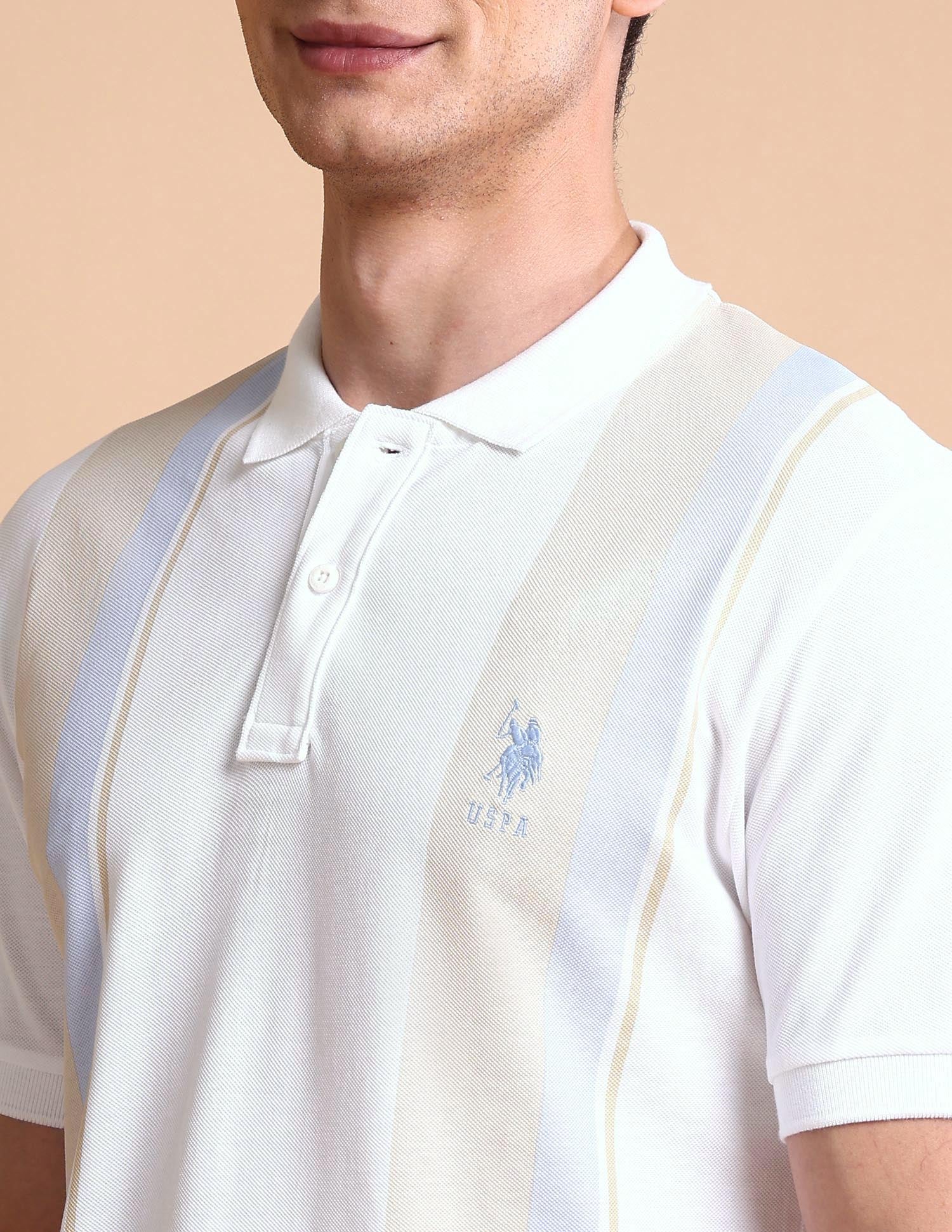 Colourblocked Slim Fit Polo Shirt White - U.S. POLO ASSN. | Large
