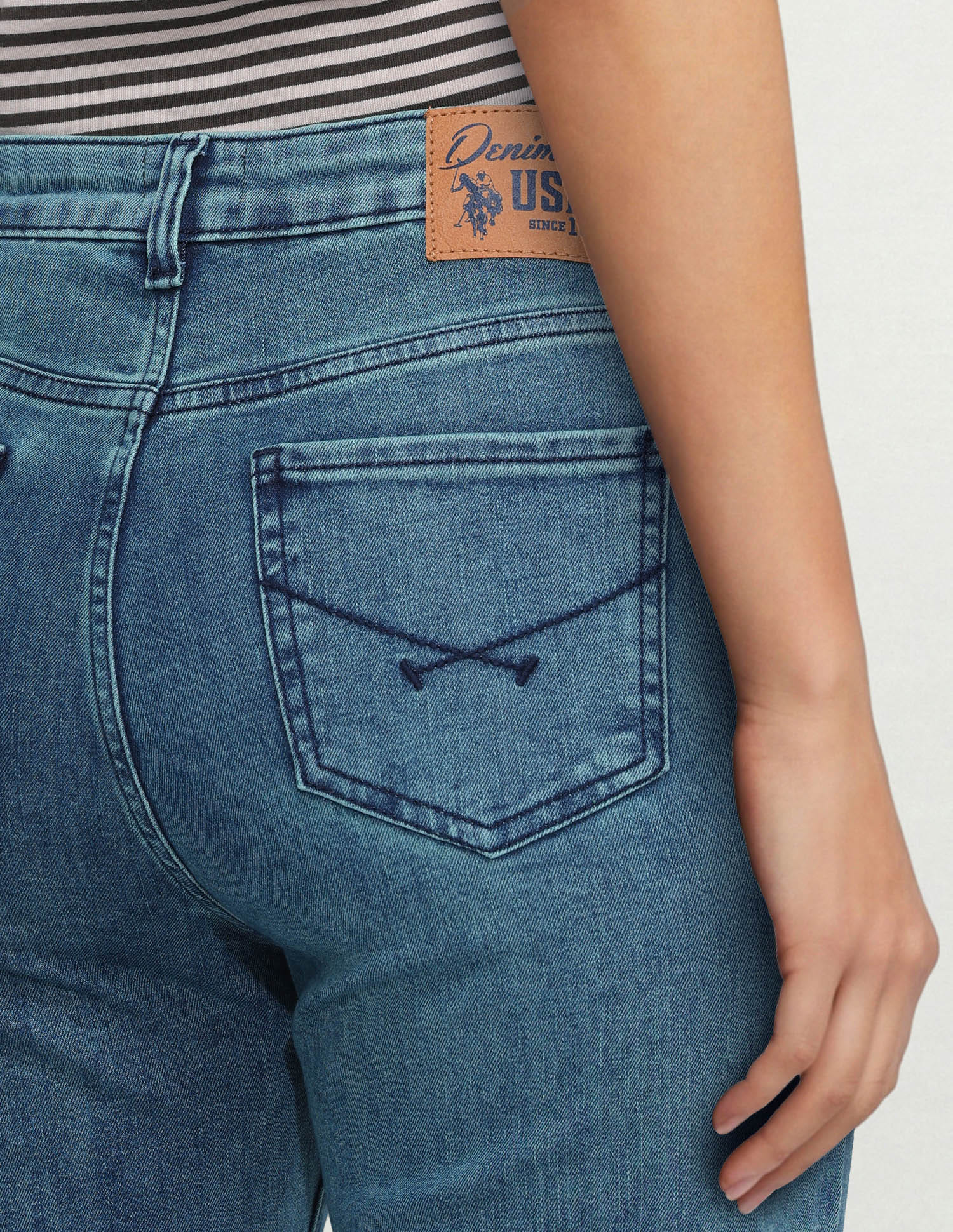 High Rise Straight Fit Jeans Blue - U.S. Polo Assn. India | Large