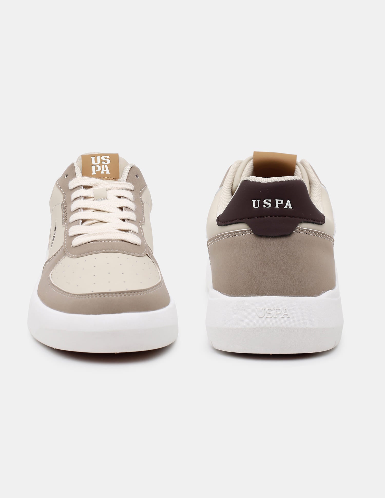 Colour Blocked Lace Ups Alec Sneakers Beige - U.S. Polo Assn. India | Large