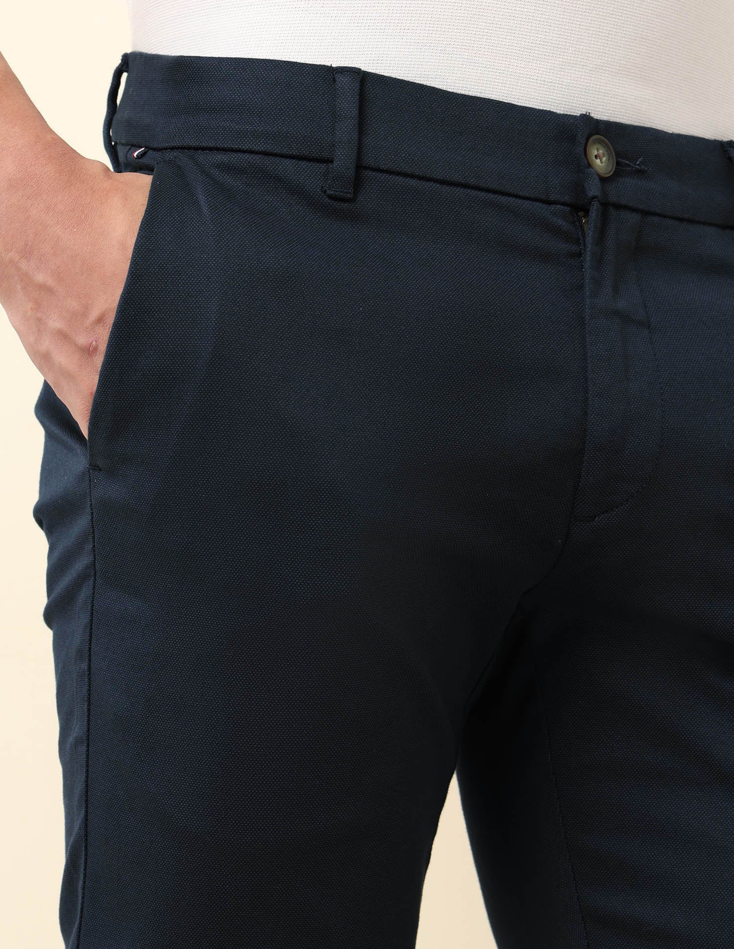 Slim Fit Dobby Trousers Navy - U.S. Polo Assn. India | Large