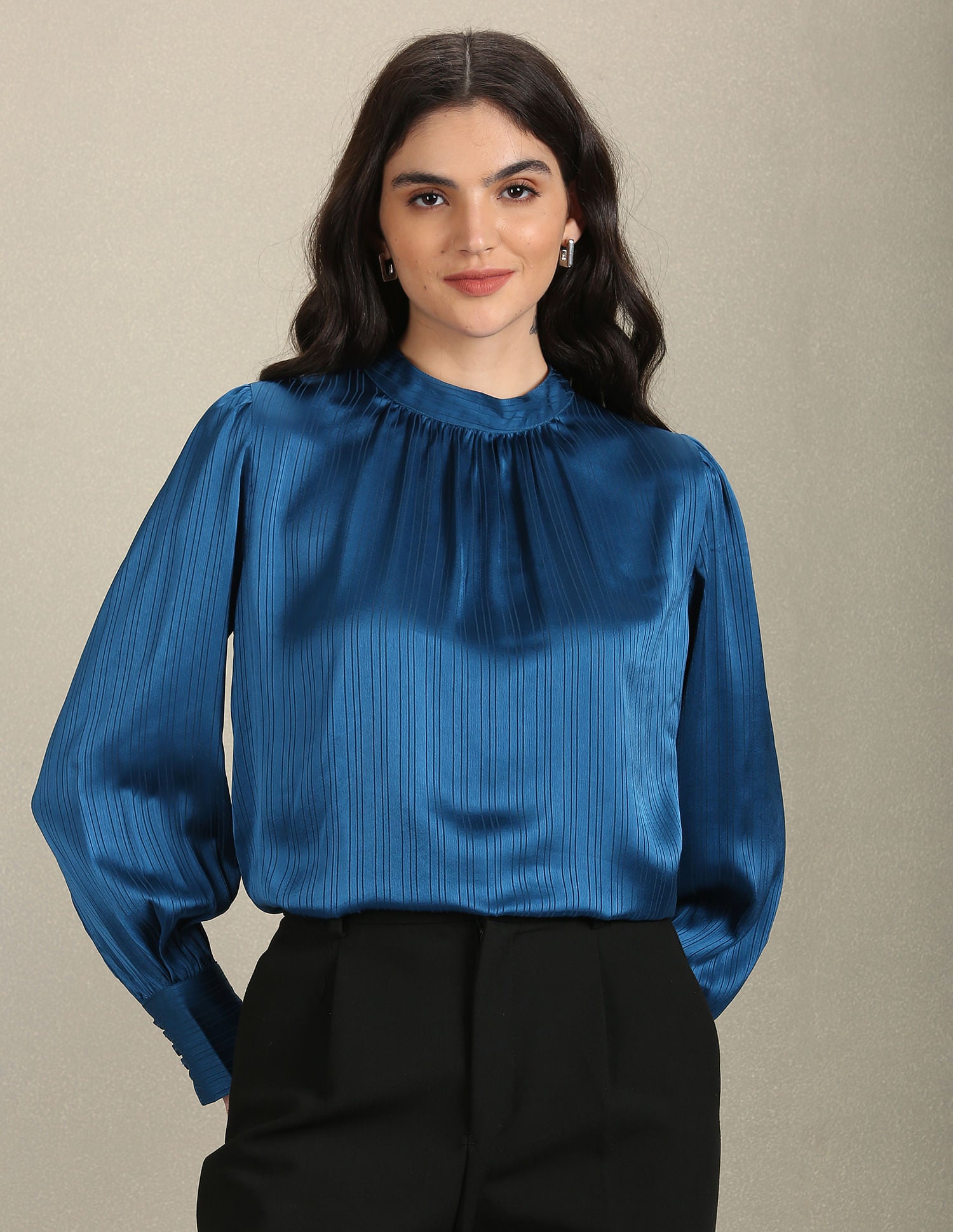 Long Sleeve Vertical Stripe Top Blue - U.S. Polo Assn. India | Large