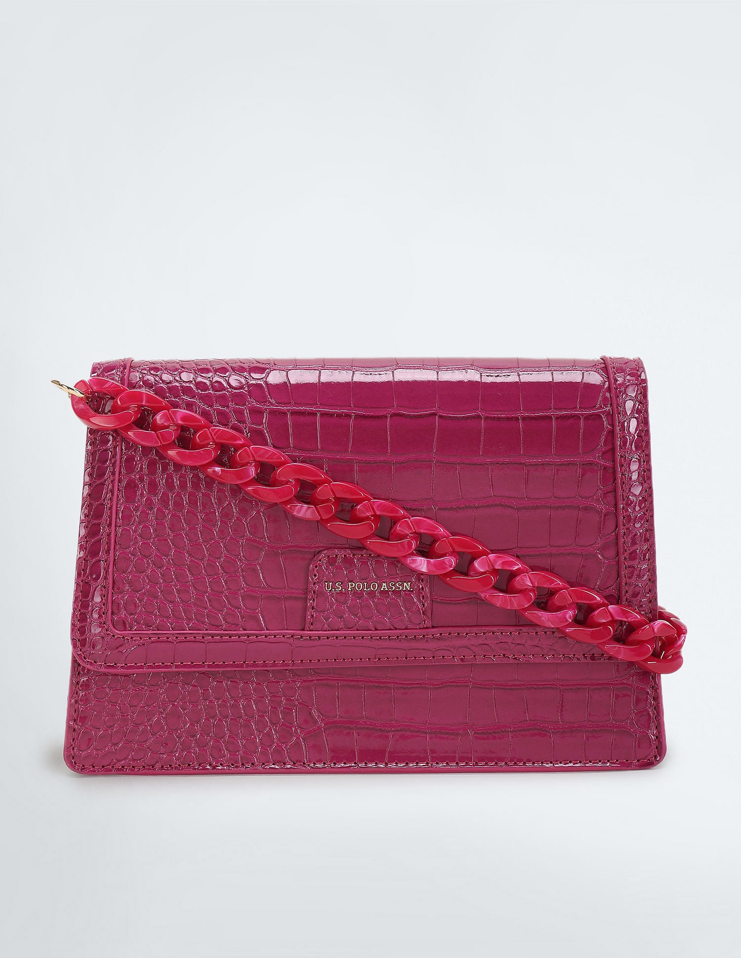 City Girl Textured Sling Bag Magenta - U.S. POLO ASSN. | Large