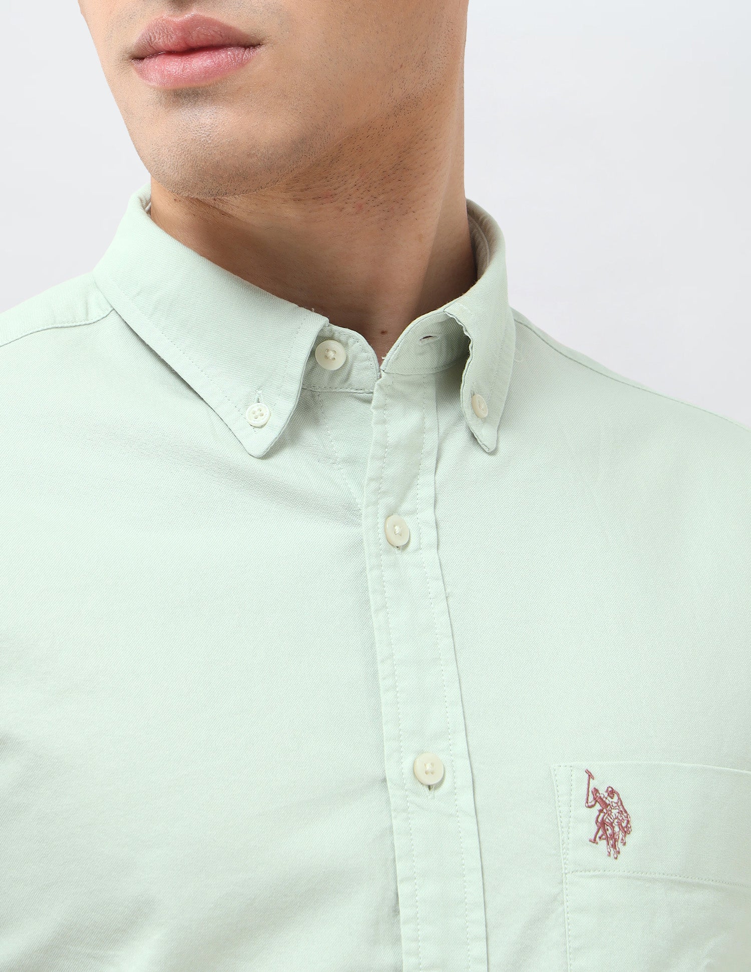 Oxford Tailored Fit Shirt Green - U.S. Polo Assn. India | Large