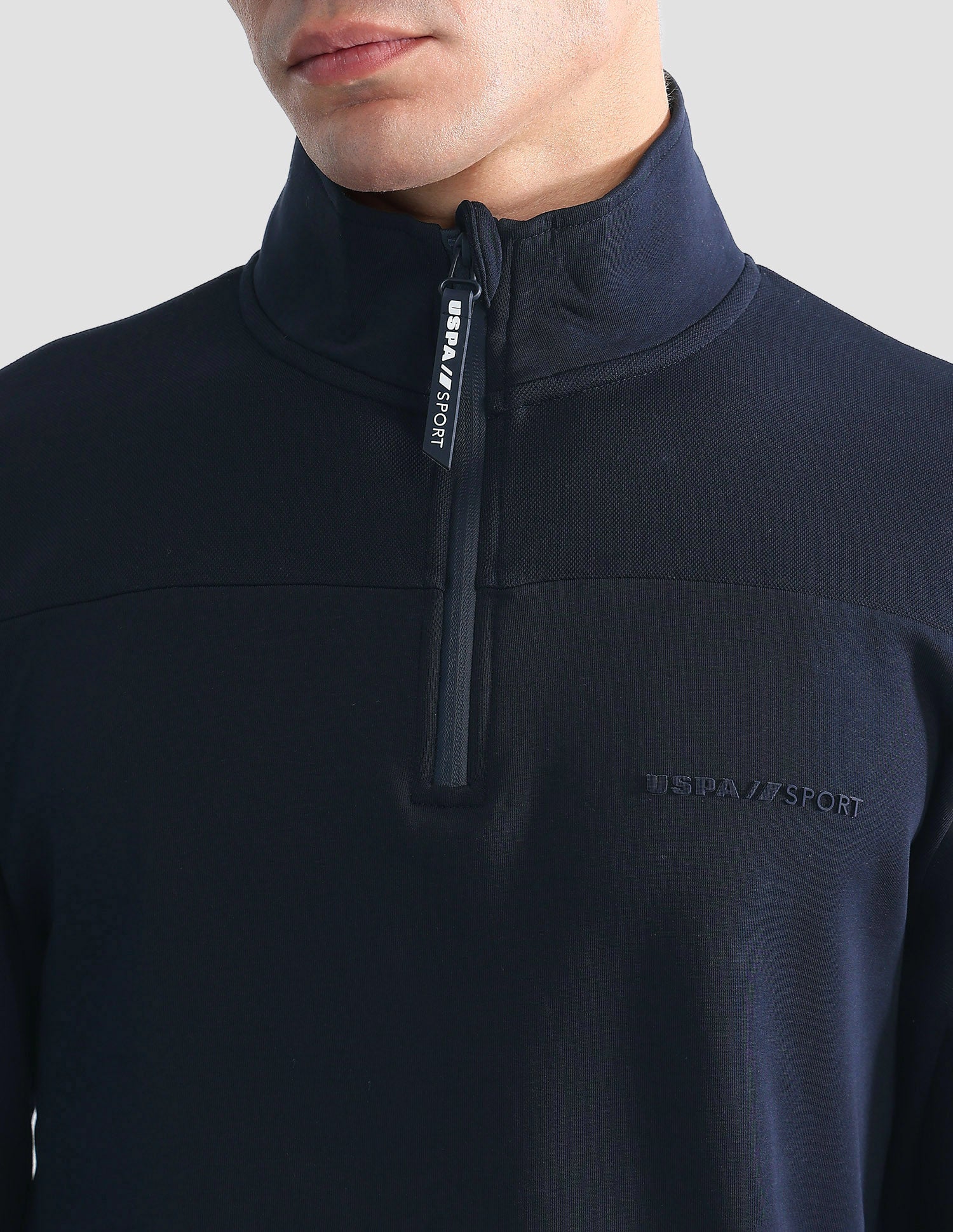 Regular Fit Solid Active Sweatshirt Navy - U.S. POLO ASSN. | Large