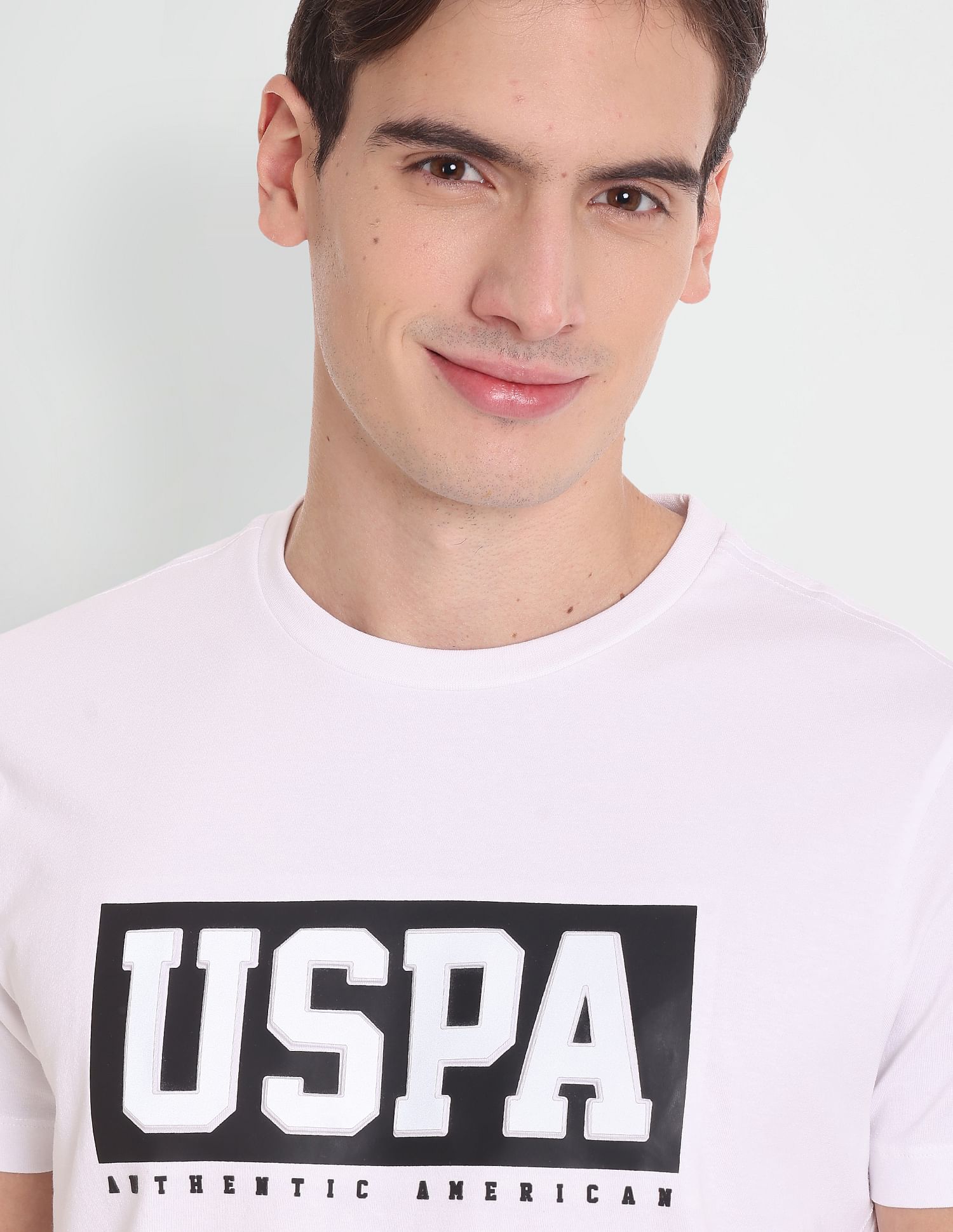 Iconic Embossed T-Shirt White - U.S. Polo Assn. India | Large