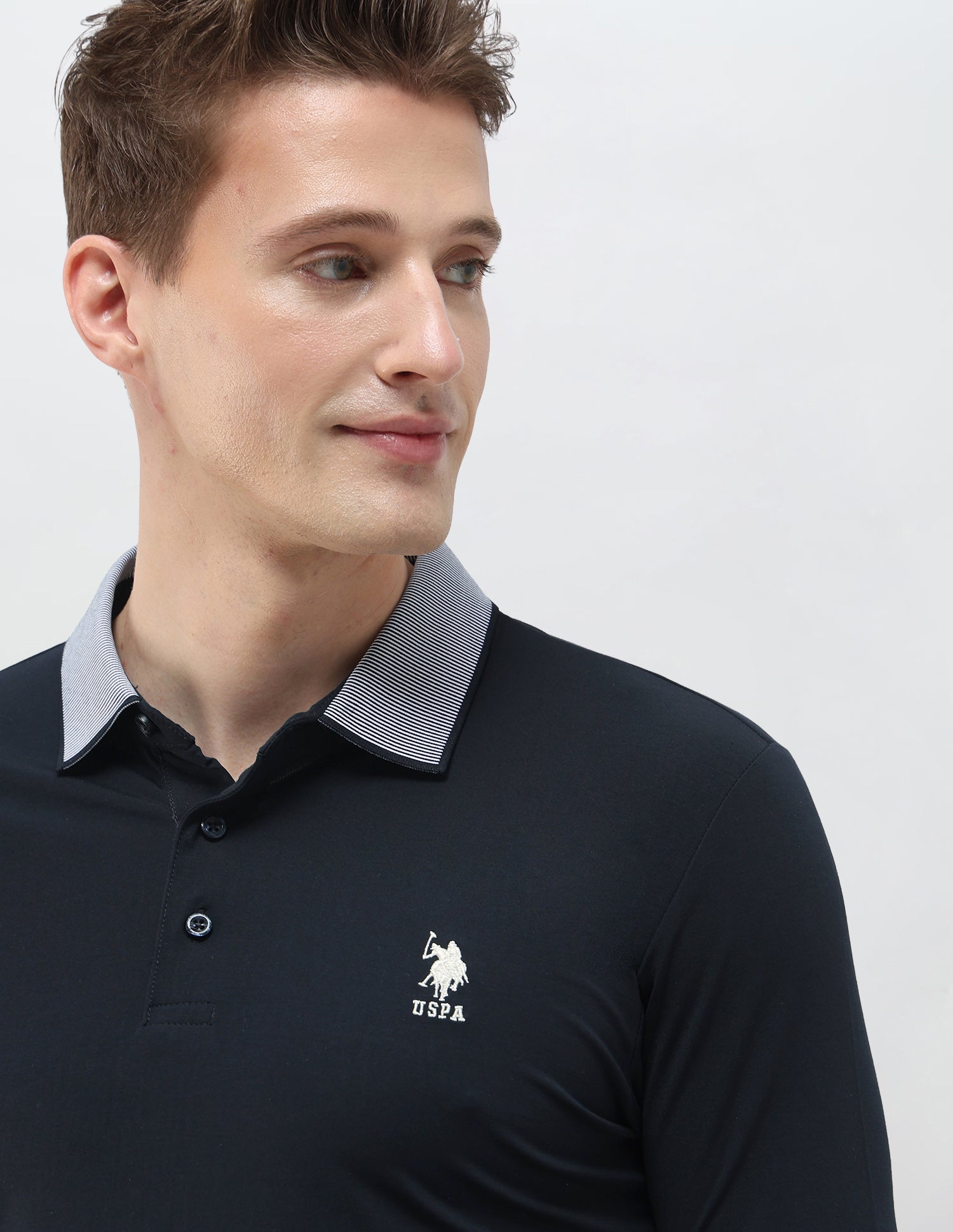 Solid Slim Fit Polo Shirt Navy - U.S. Polo Assn. India | Large