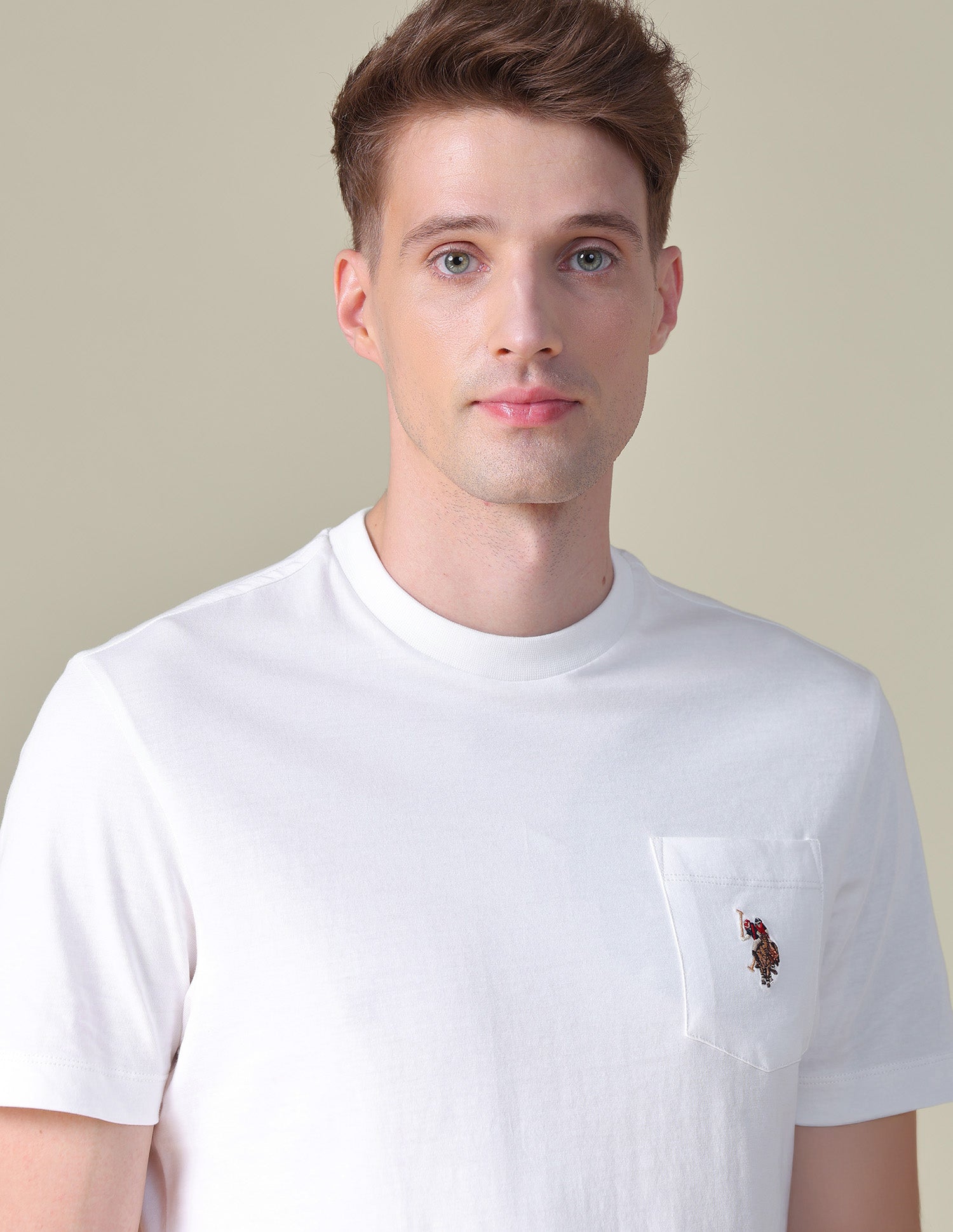 Solid Slim Fit T-Shirt Ivory - U.S. POLO ASSN. | Large