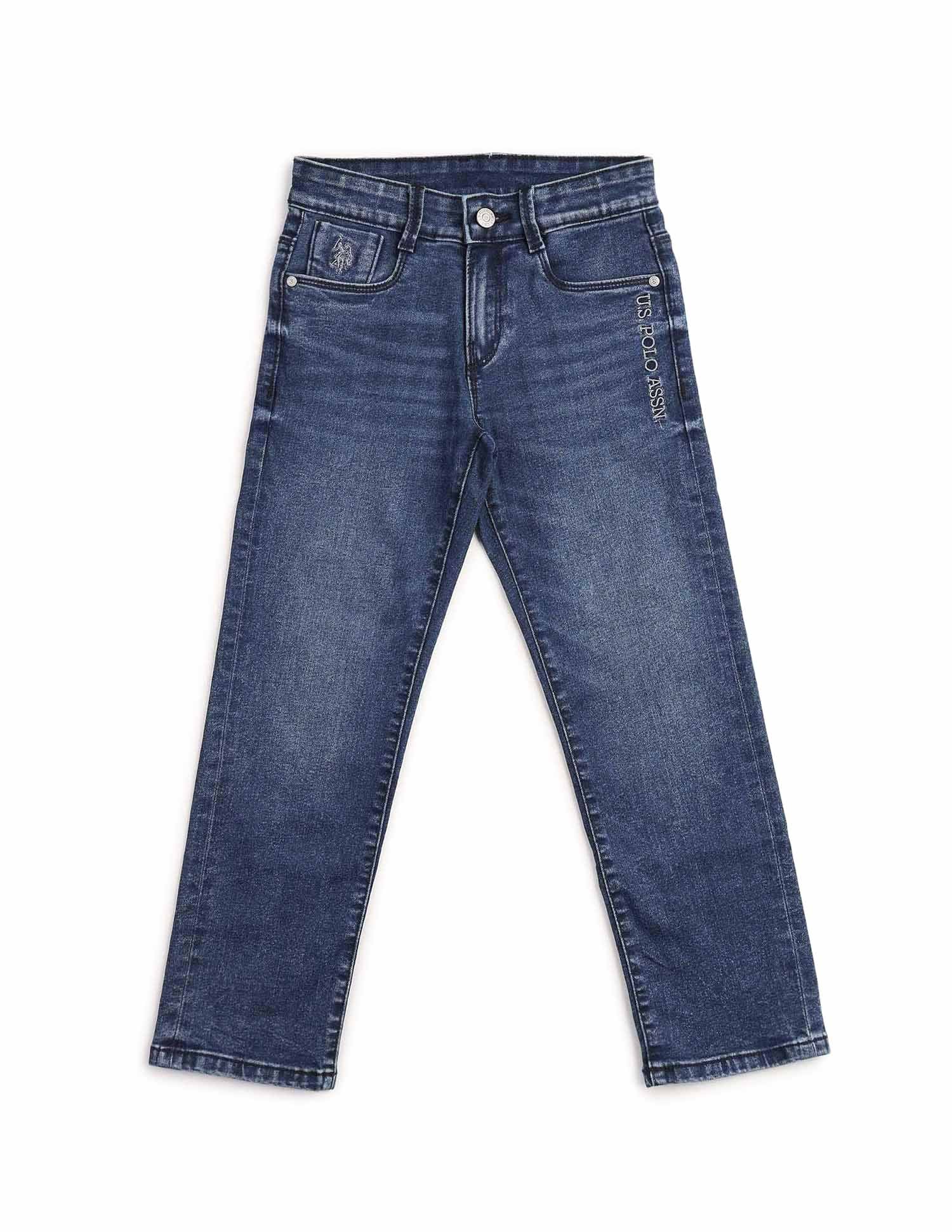 Boys Relaxed Fit Blue Jeans Dark Blue - U.S. POLO ASSN. | Large