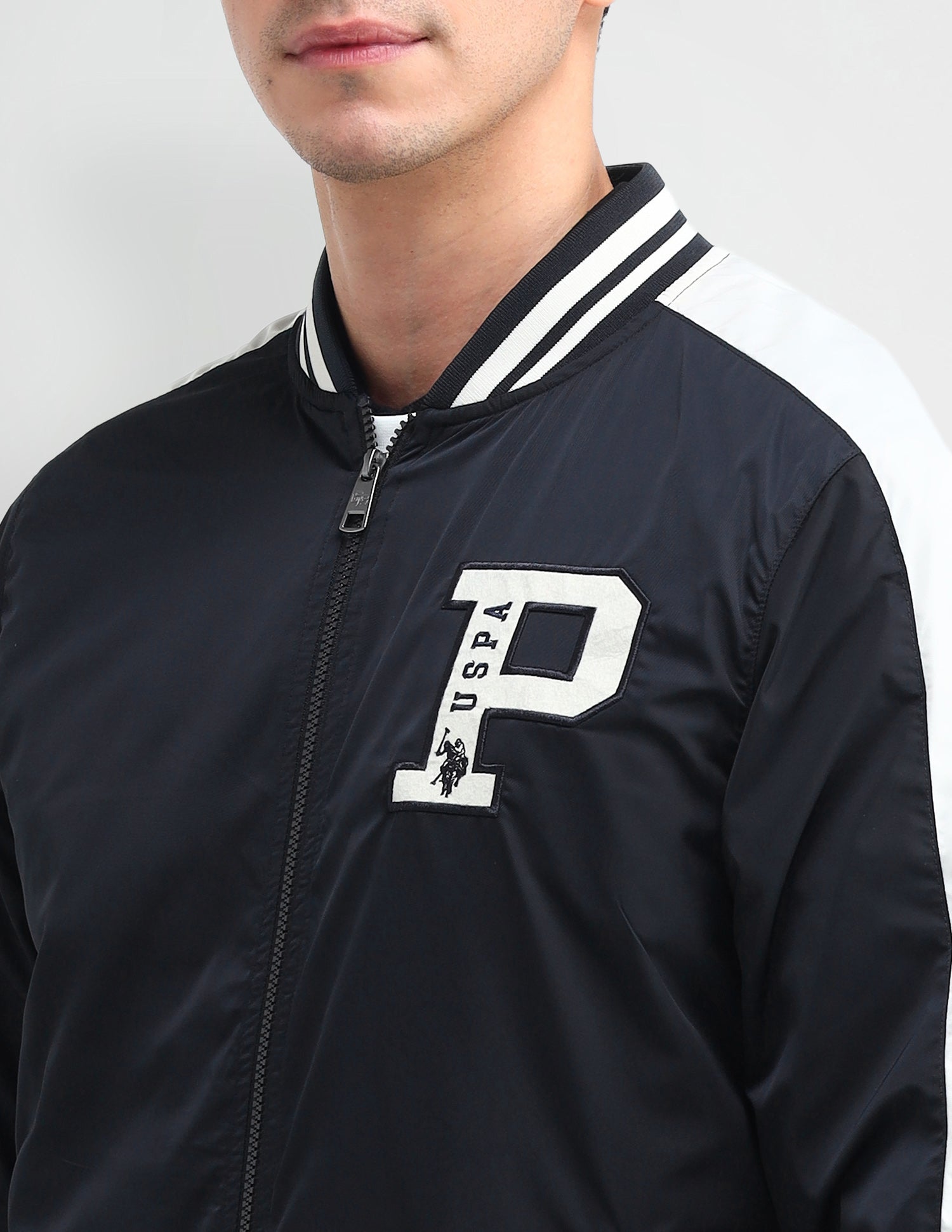 Brand Printed Regular Fit Jacket Navy - U.S. POLO ASSN. | Large