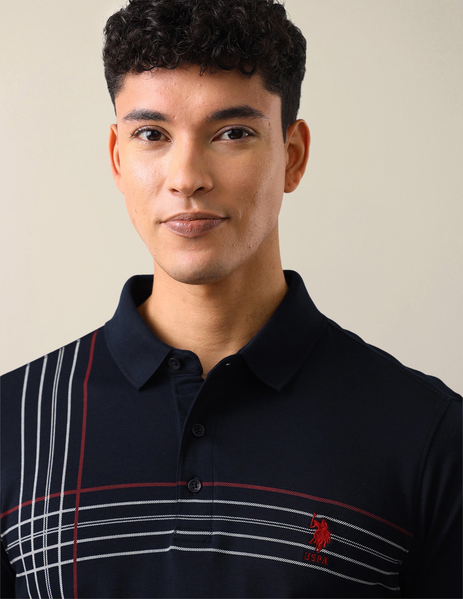 Solid Slim Fit Polo Shirt Navy - U.S. Polo Assn. India | Large