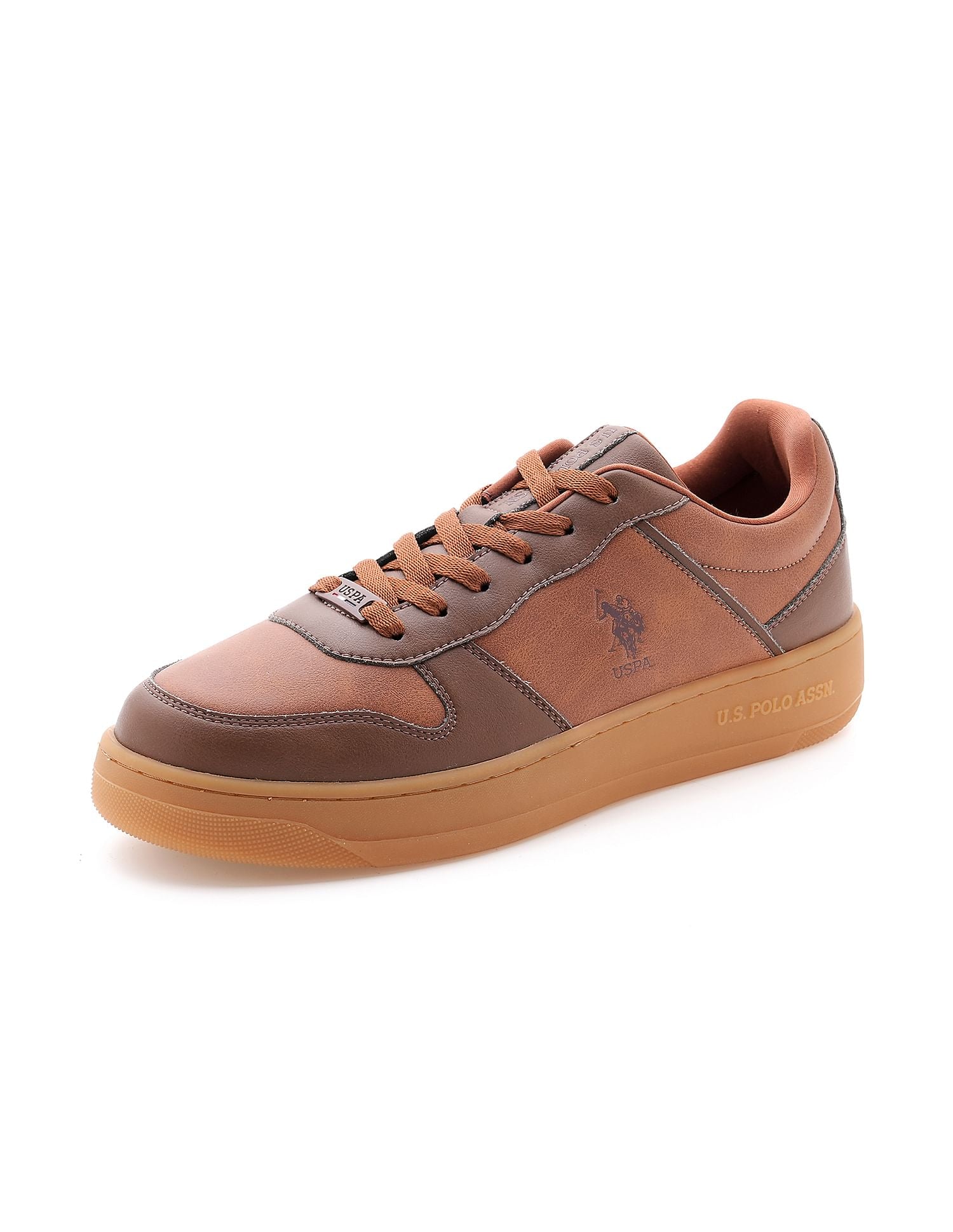 Men Colour Block Jaxon Sneakers Tan and Brown - U.S. POLO ASSN. | Large