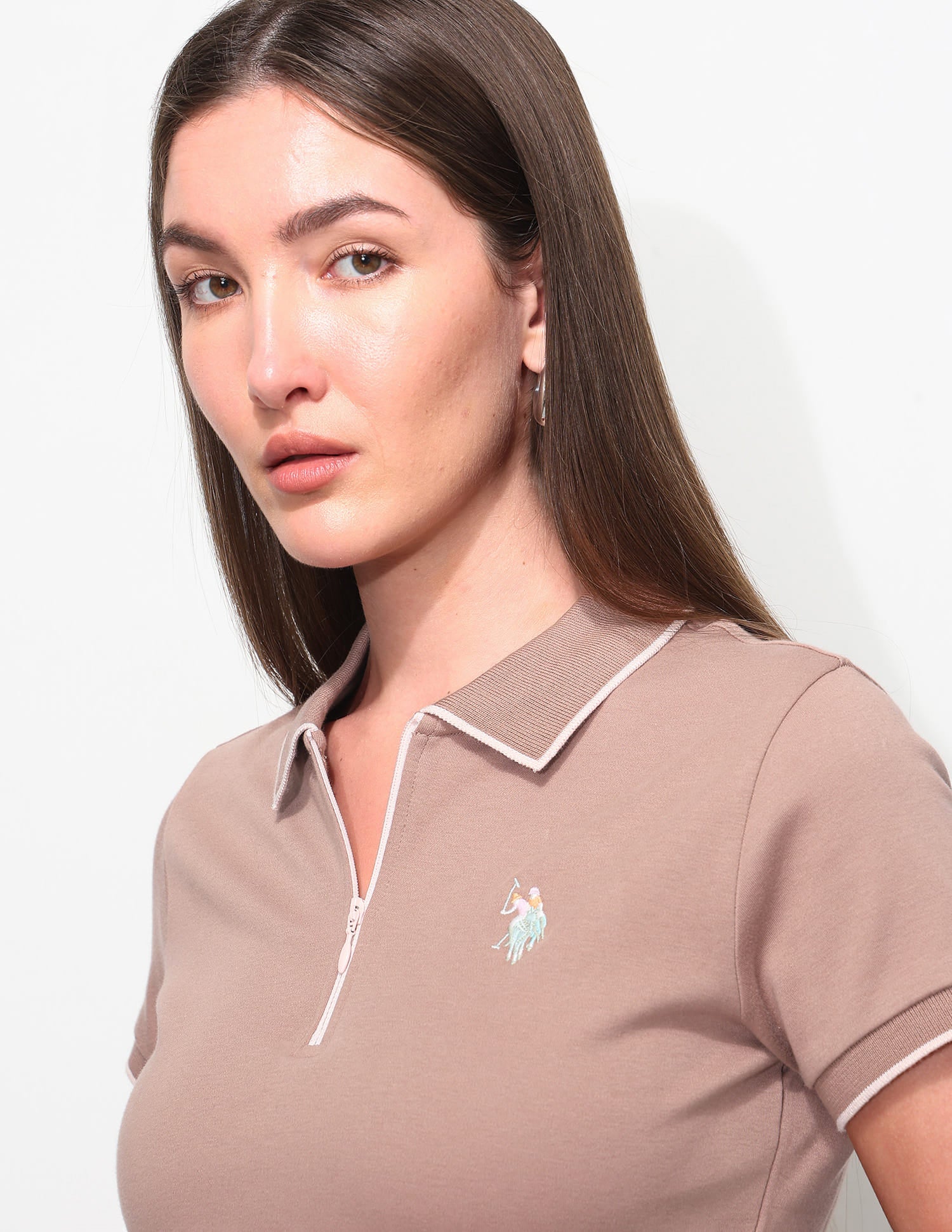 Regular Fit Solid Polo Shirt Brown - U.S. Polo Assn. India | Large