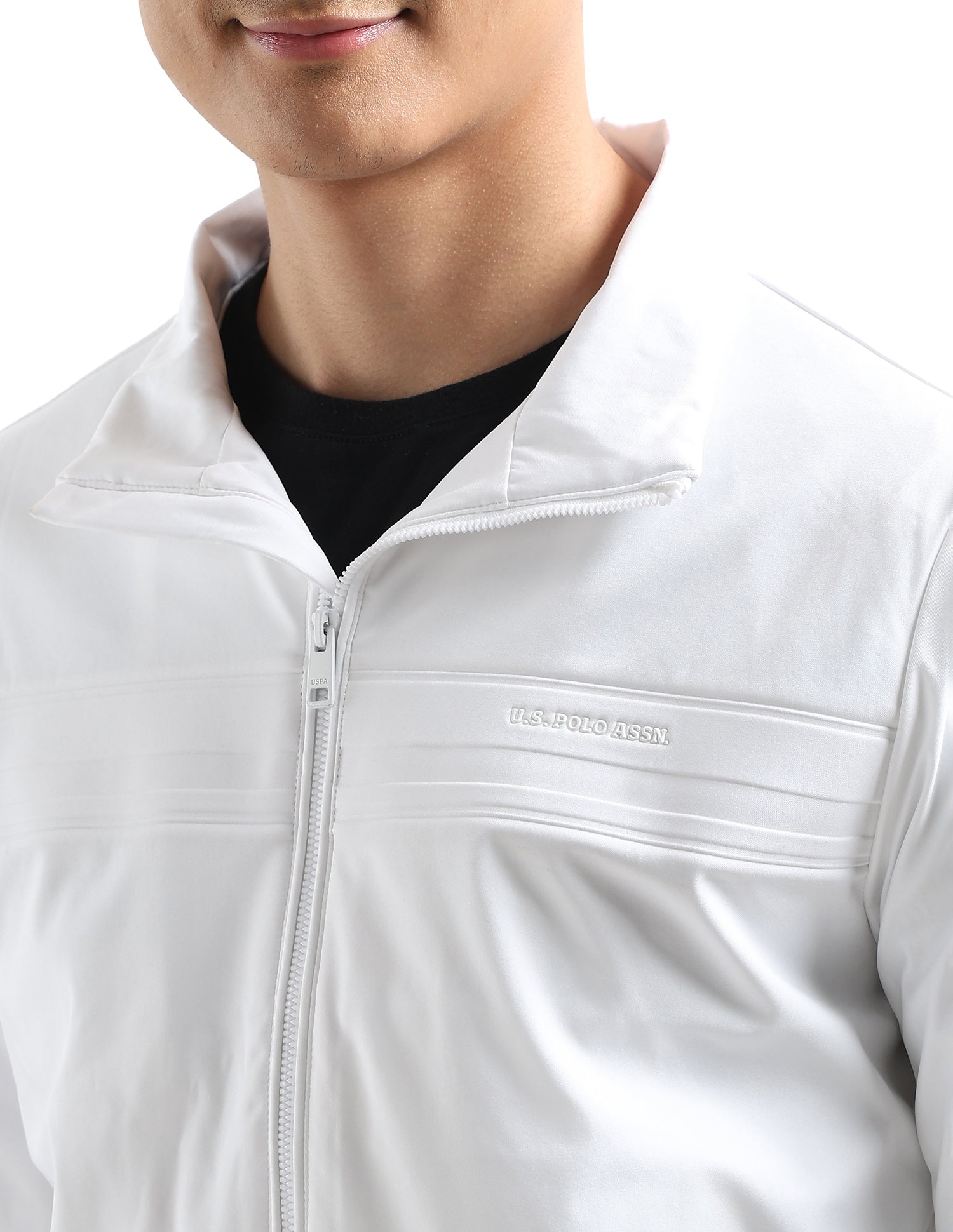 Solid Regular Fit Jacket White - U.S. POLO ASSN. | Large