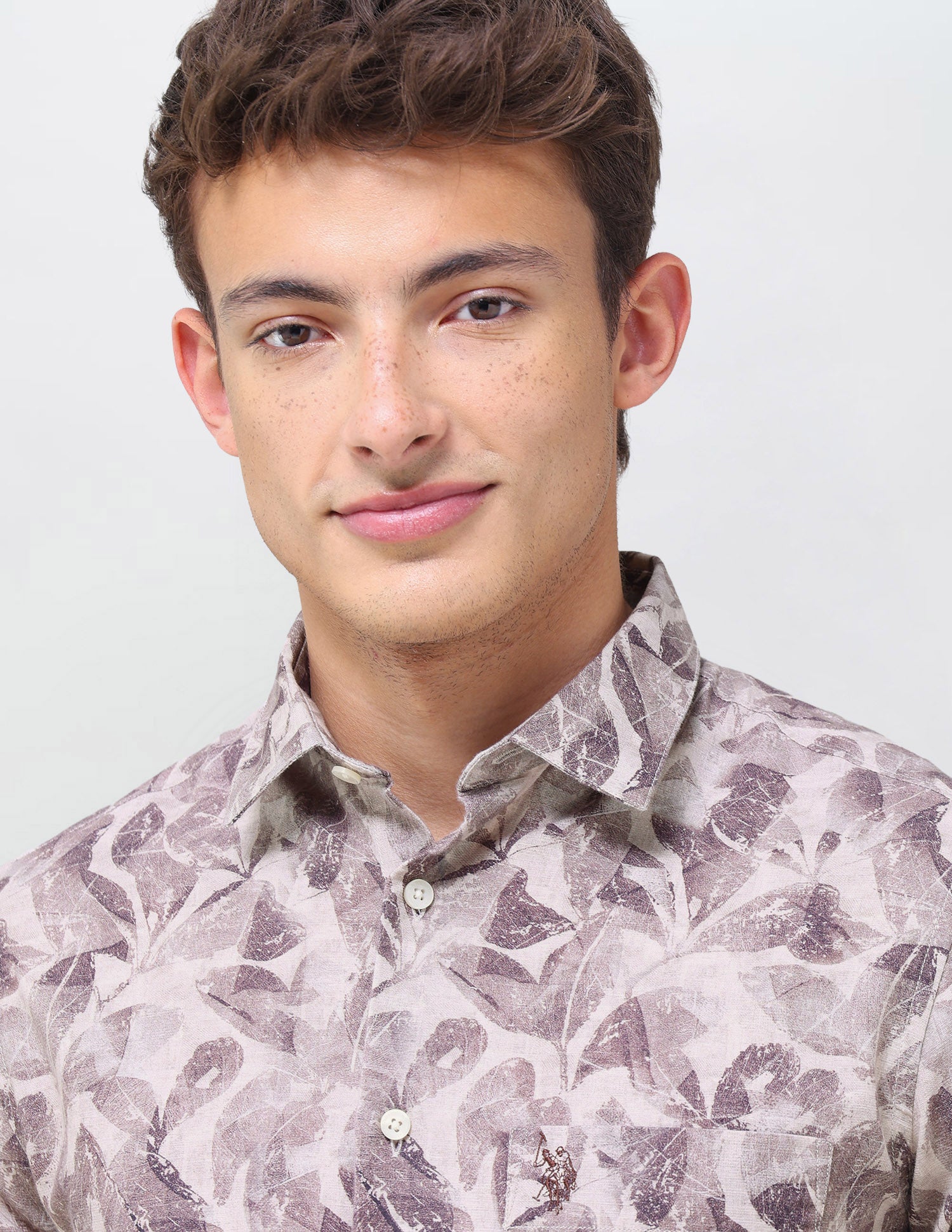 Tropical Printed Regular Fit Shirt Wine - U.S. Polo Assn. India | Large