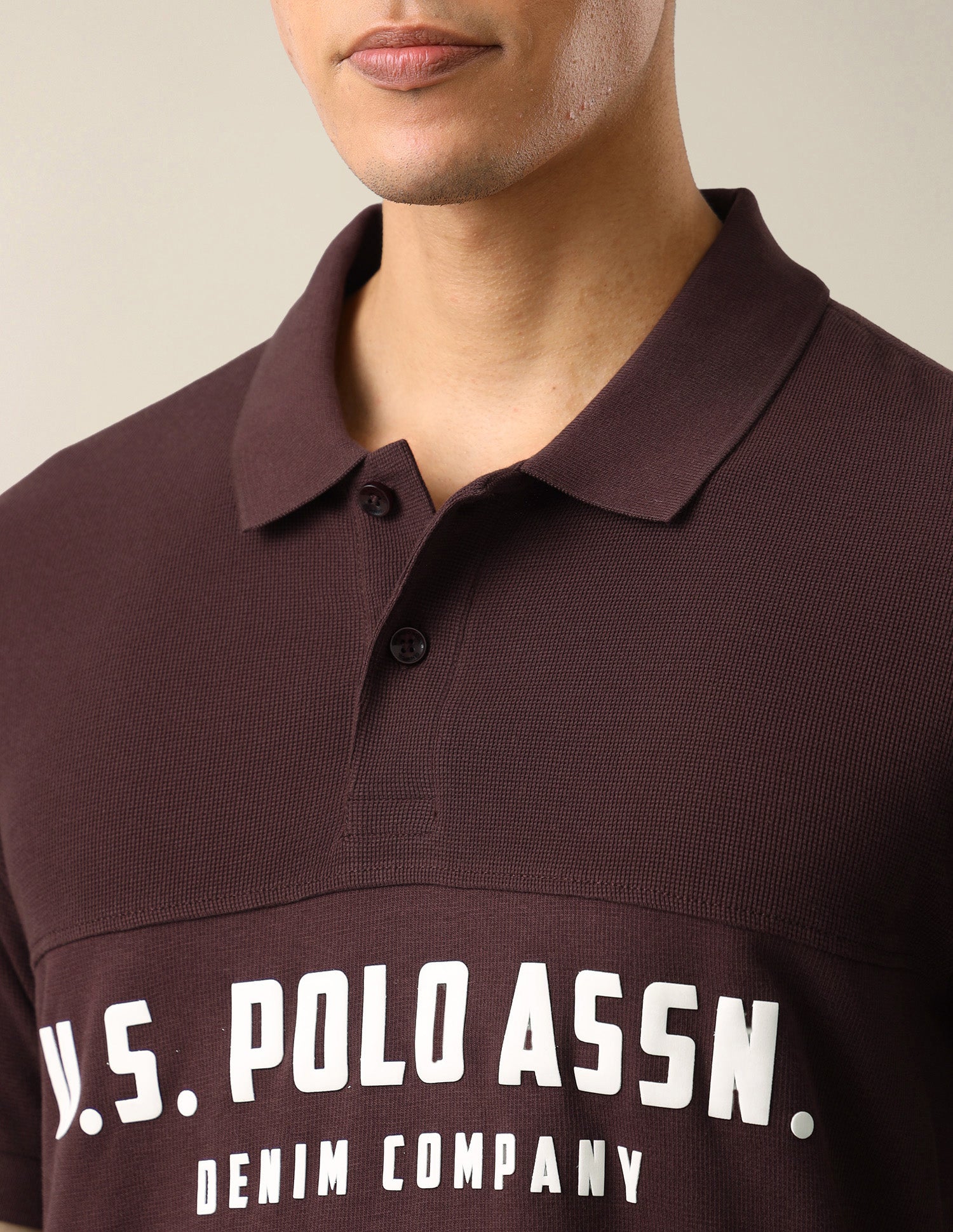 Brand Embossed Slim Fit Polo Shirt Maroon - U.S. Polo Assn. India | Large