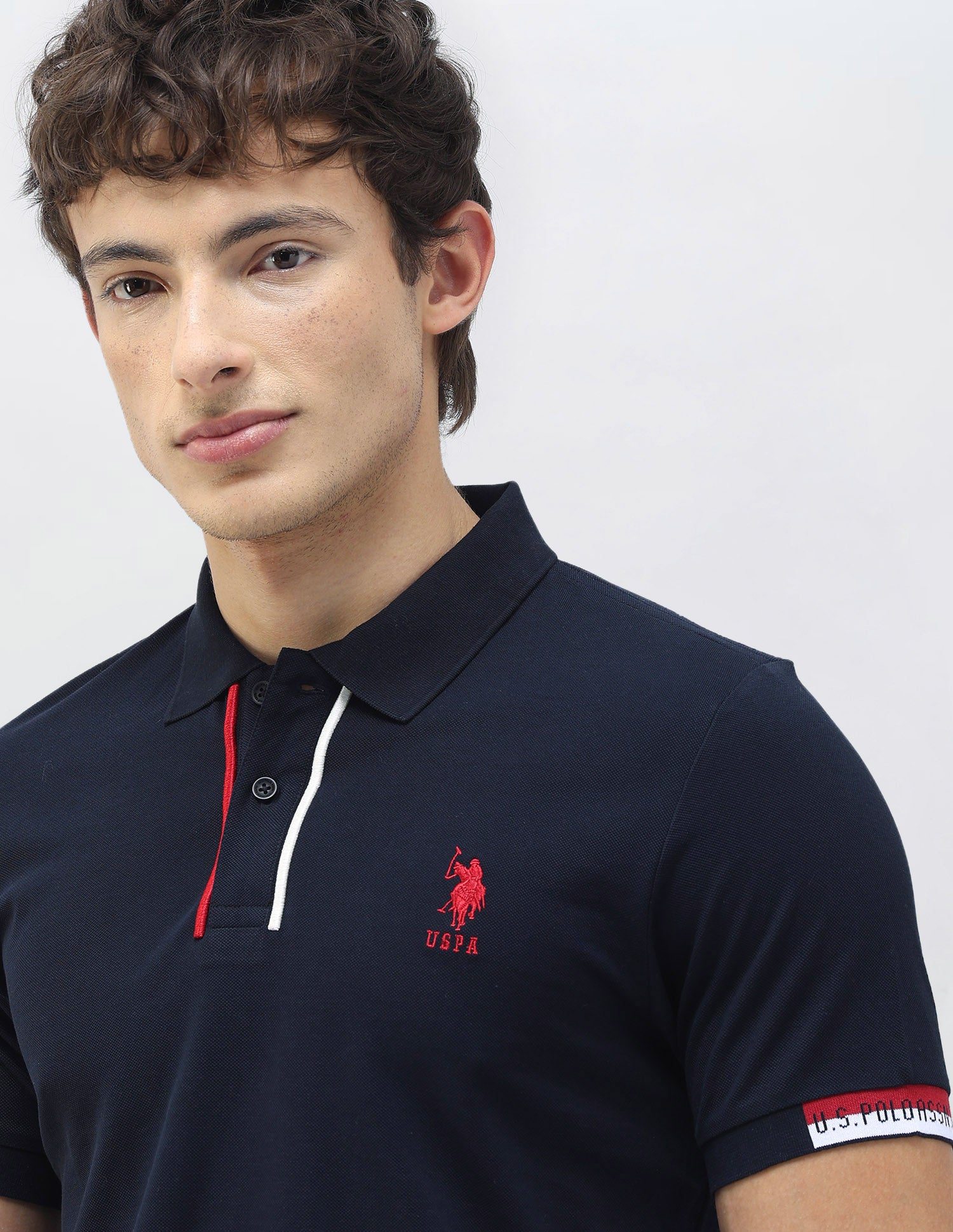 New Port Marina Solid Polo Shirt Navy - U.S. Polo Assn. India | Large