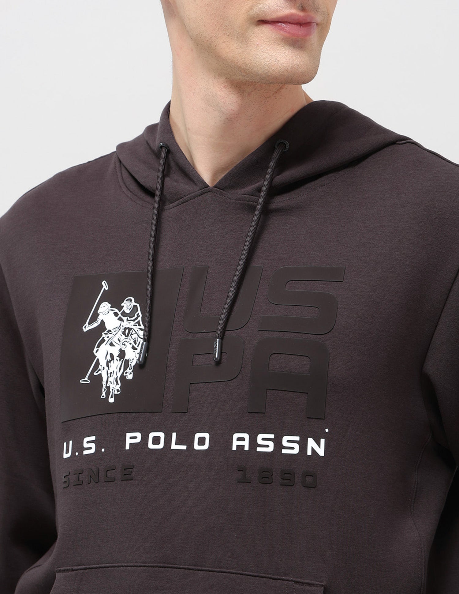 Brand Printed Regular Fit Sweatshirt Dark Brown - U.S. POLO ASSN. | Large