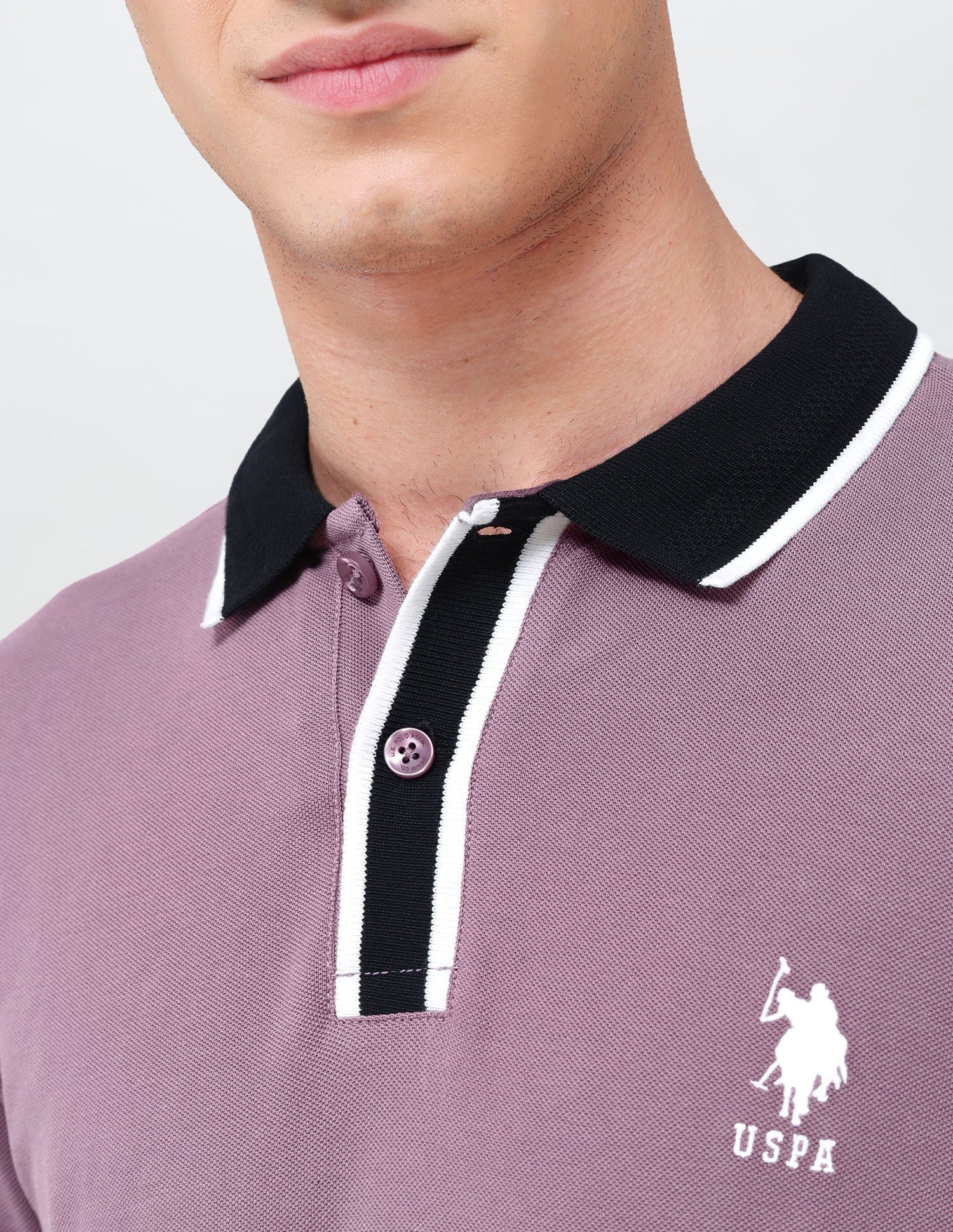 Solid Slim Fit Polo Shirt Dark Pink - U.S. Polo Assn. India | Large