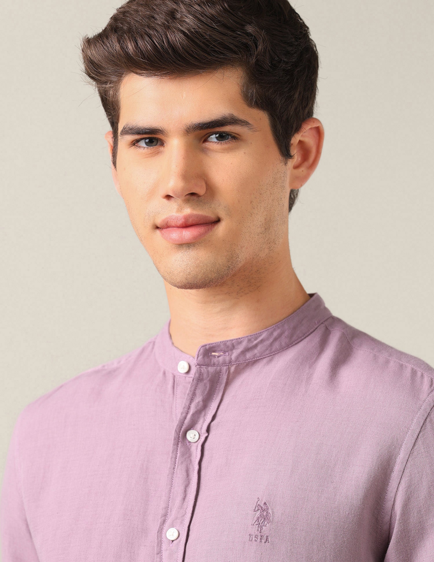 Solid Regular Fit Shirt Mauve - U.S. Polo Assn. India | Large