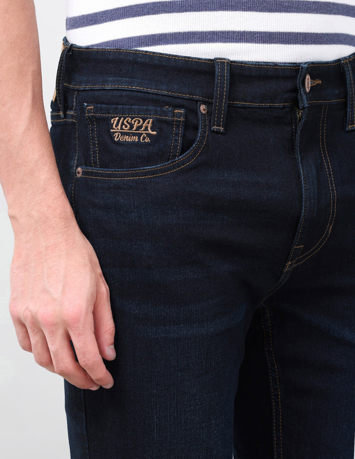 Harold Slim Straight Fit Blue Jeans Dark Indigo - U.S. Polo Assn. India | Large