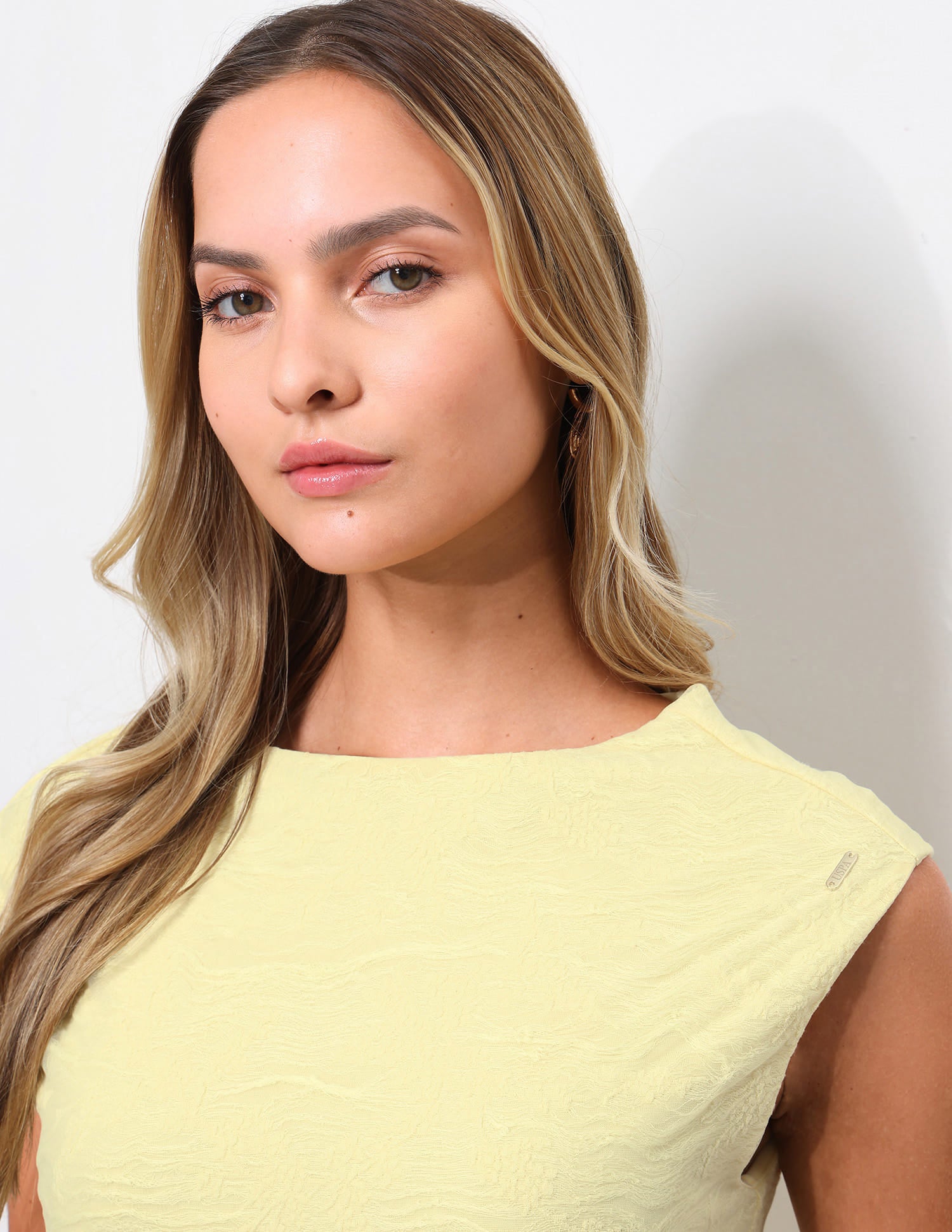 Floral Textured Dress Yellow - U.S. Polo Assn. India | Large