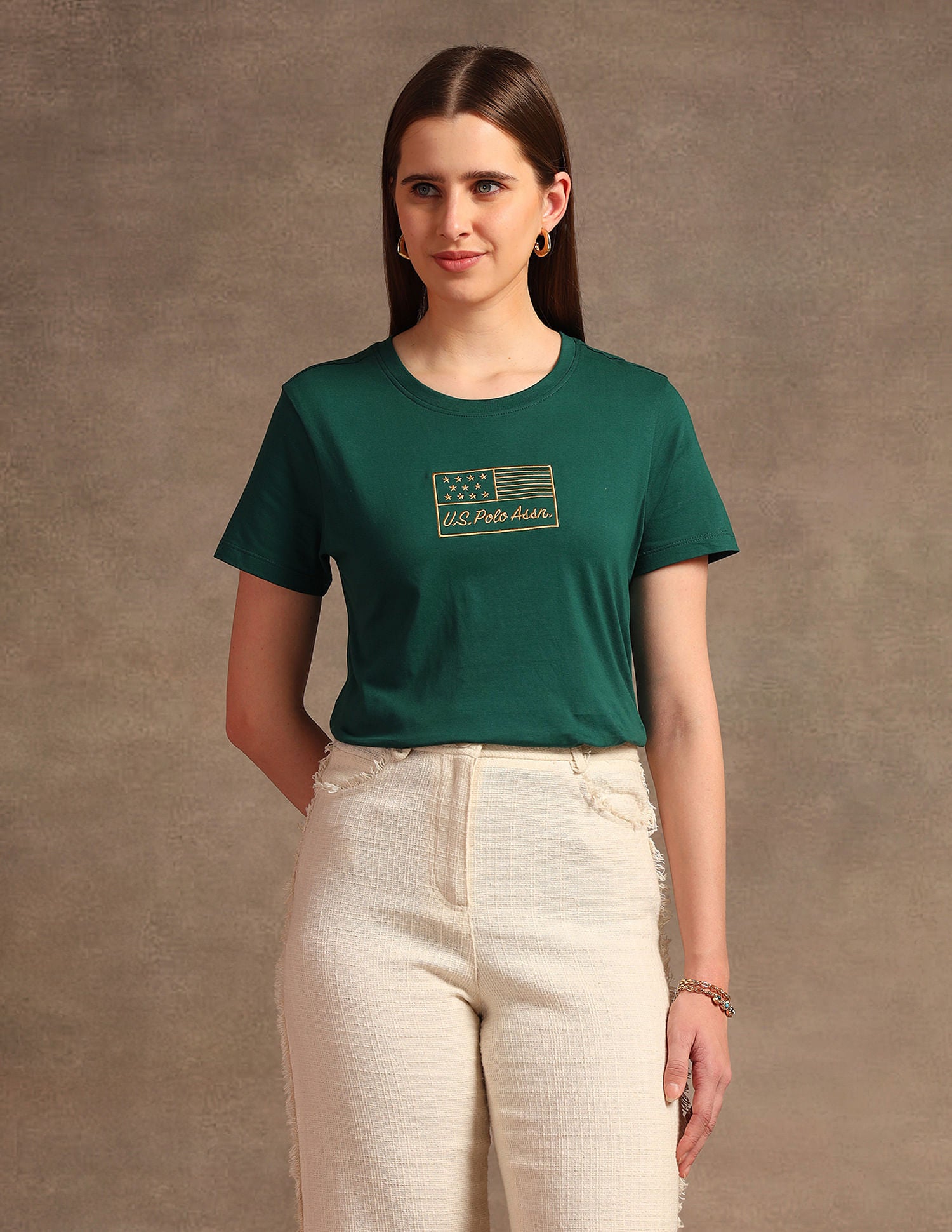 Regular Fit Solid T-Shirt Dark Green - U.S. POLO ASSN. | Large