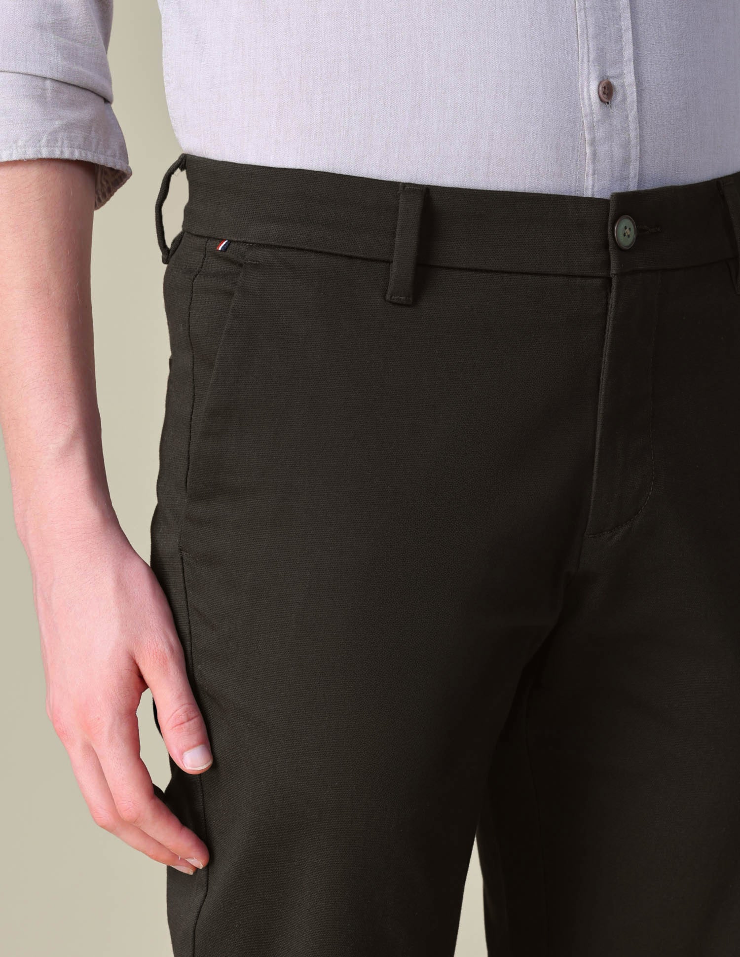 Dobby Denver Slim Fit Trousers Choco Brown - U.S. POLO ASSN. | Large