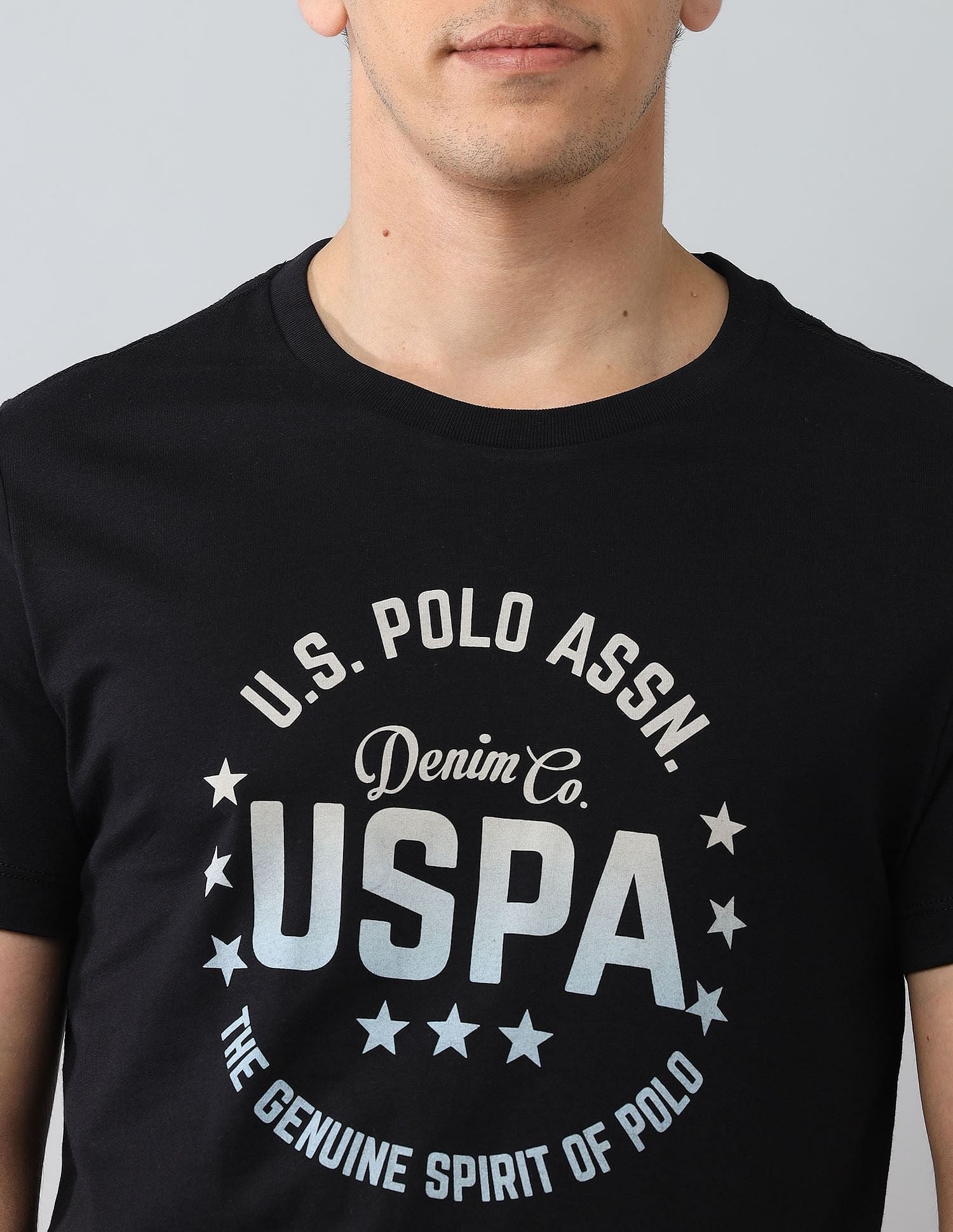 Muscle Fit Brand Printed T-Shirt Black - U.S. Polo Assn. India | Large