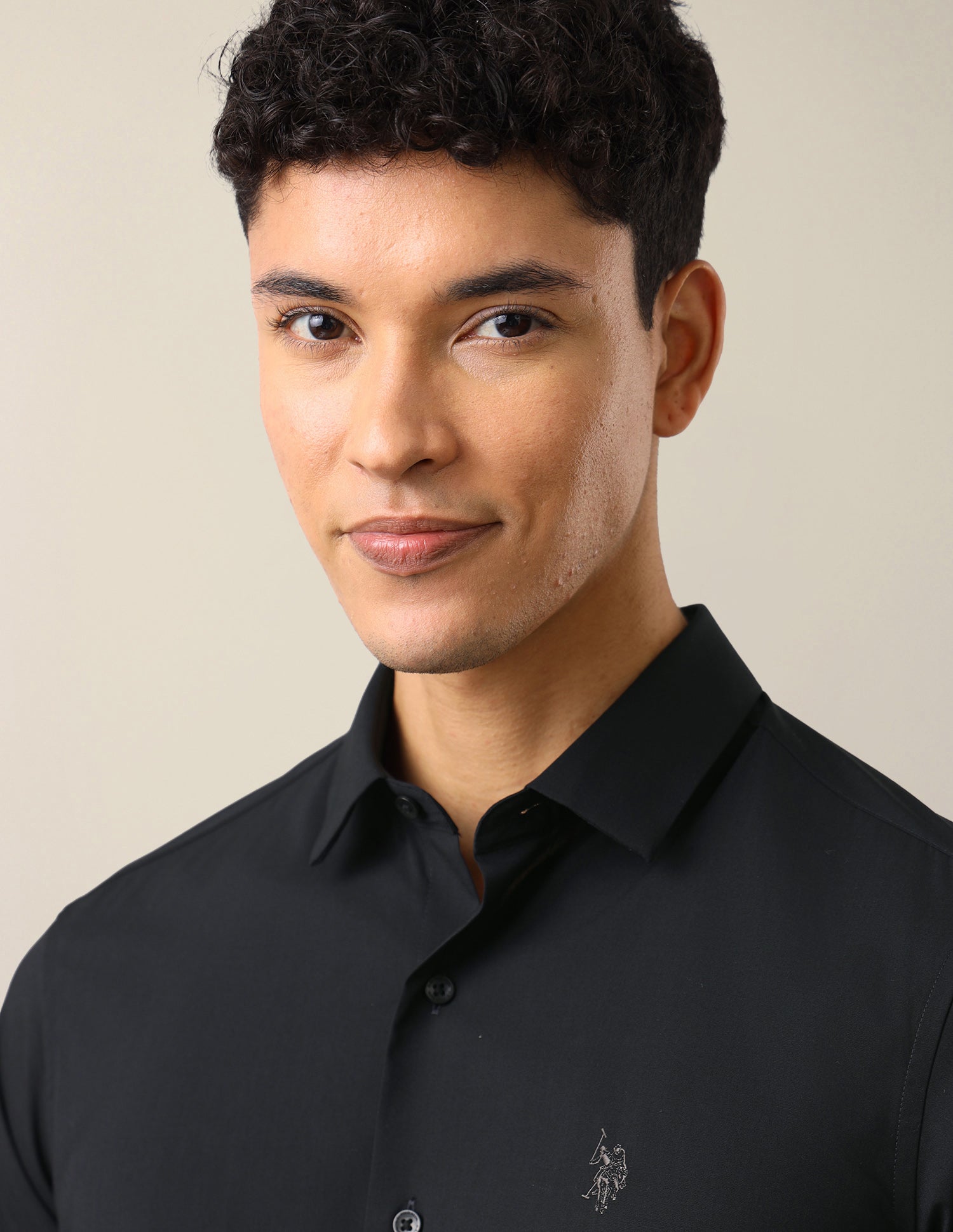 Solid Tailored Fit Shirt Navy - U.S. Polo Assn. India | Large
