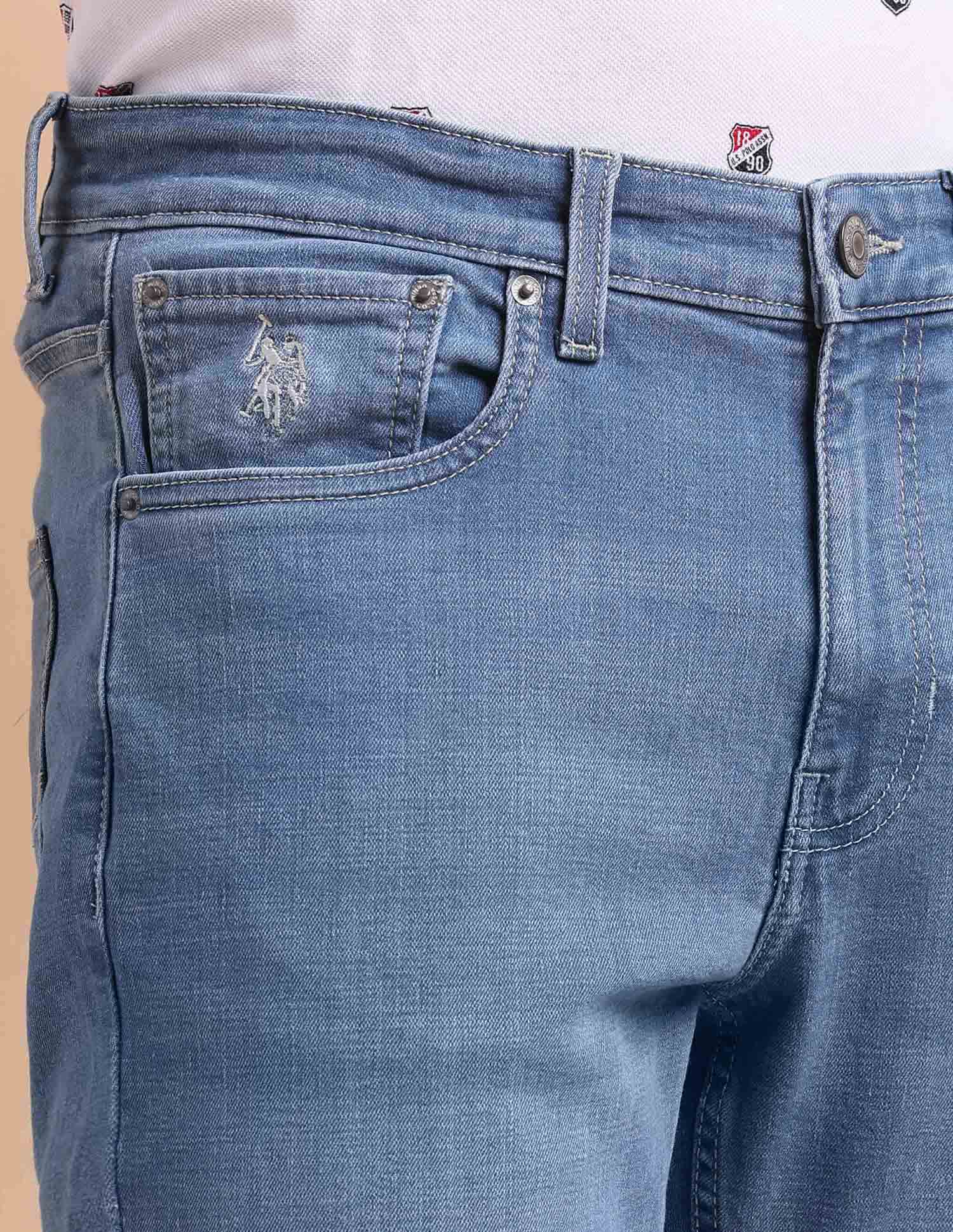 Harold Slim Straight Fit Blue Jeans Light Blue - U.S. POLO ASSN. | Large