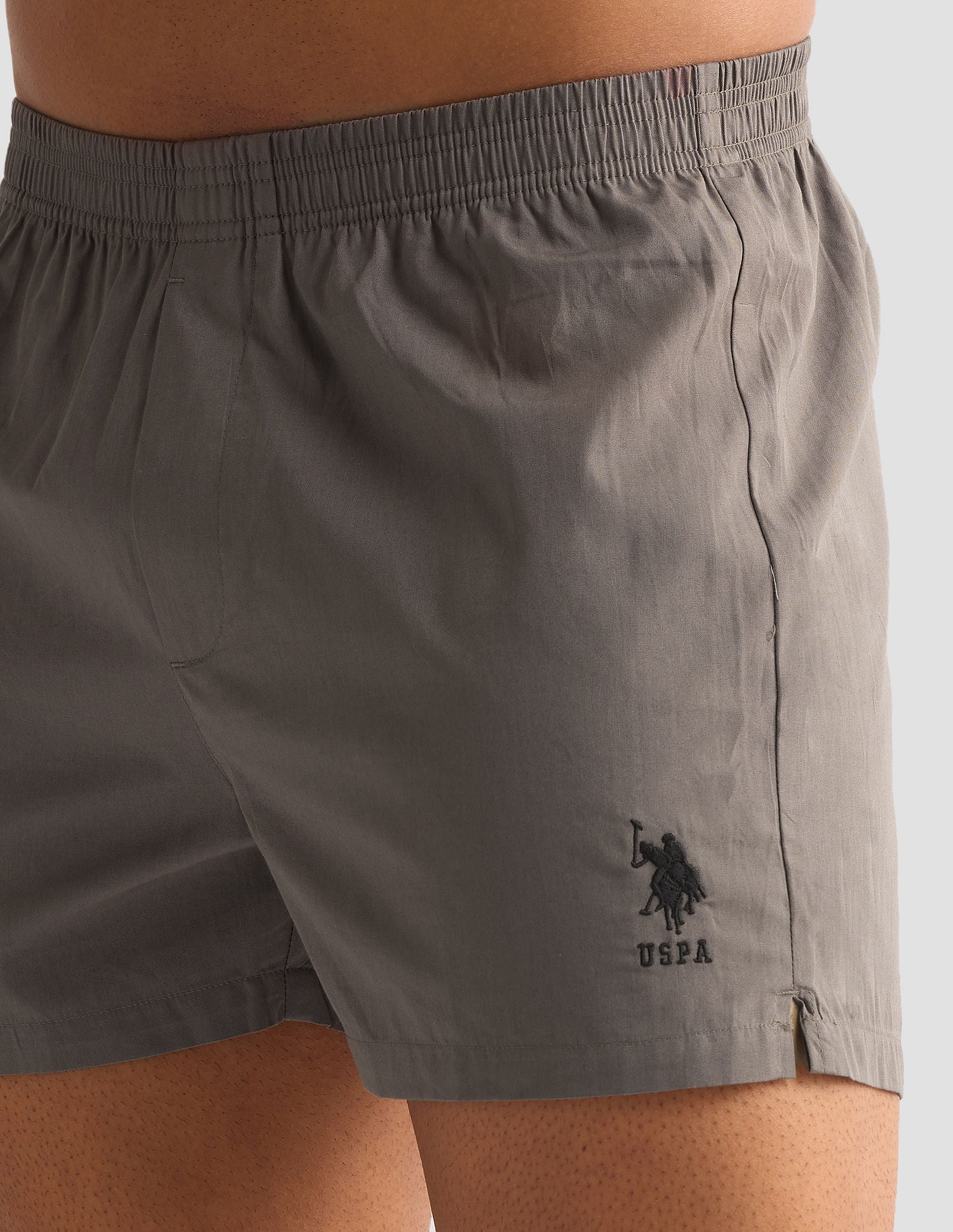 Pure Cotton OEX04 Boxer Shorts - Pack Of 1 Steel Grey - U.S. POLO ASSN. | Large