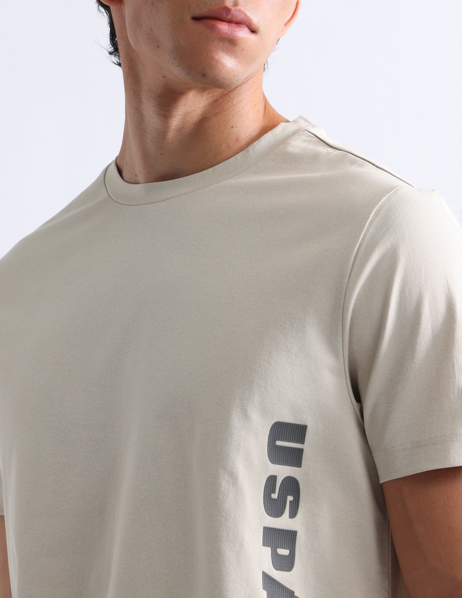 Brand Printed Slim Fit T-Shirt Off White - U.S. Polo Assn. India | Large
